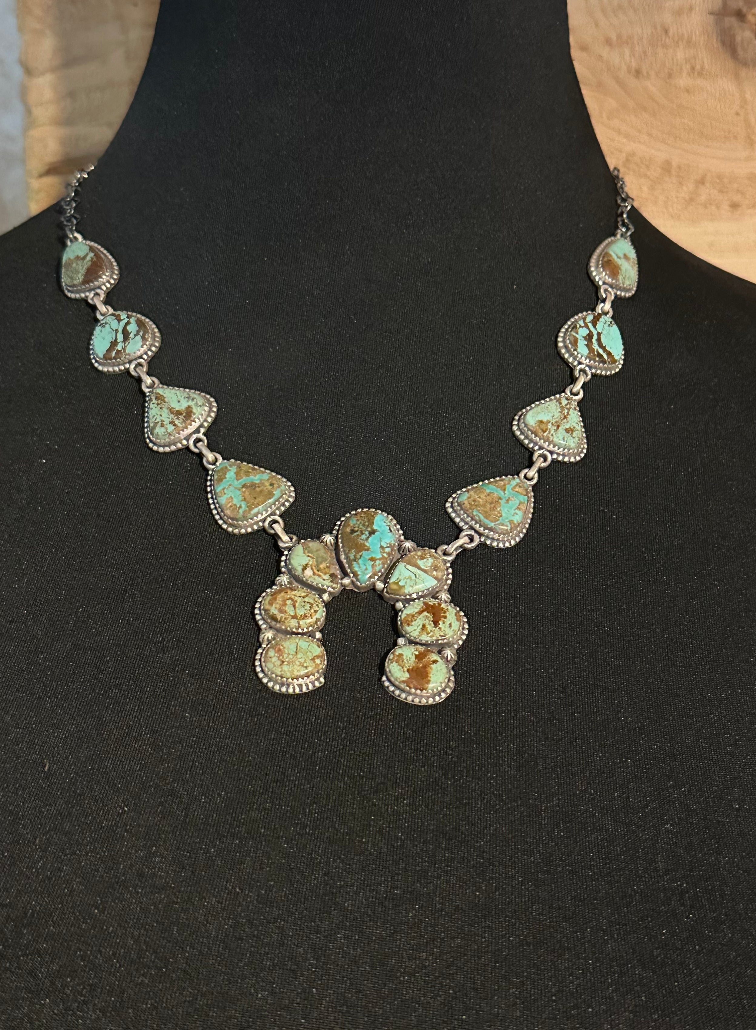 Mine 8 Turquoise Sterling Silver Naja Necklace
