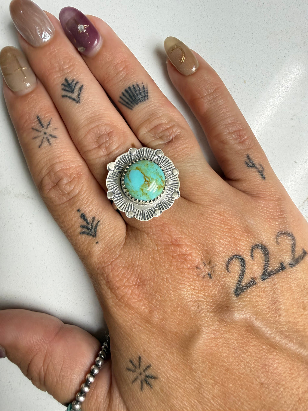 Sterling Silver Stella Blue Turquoise Ring