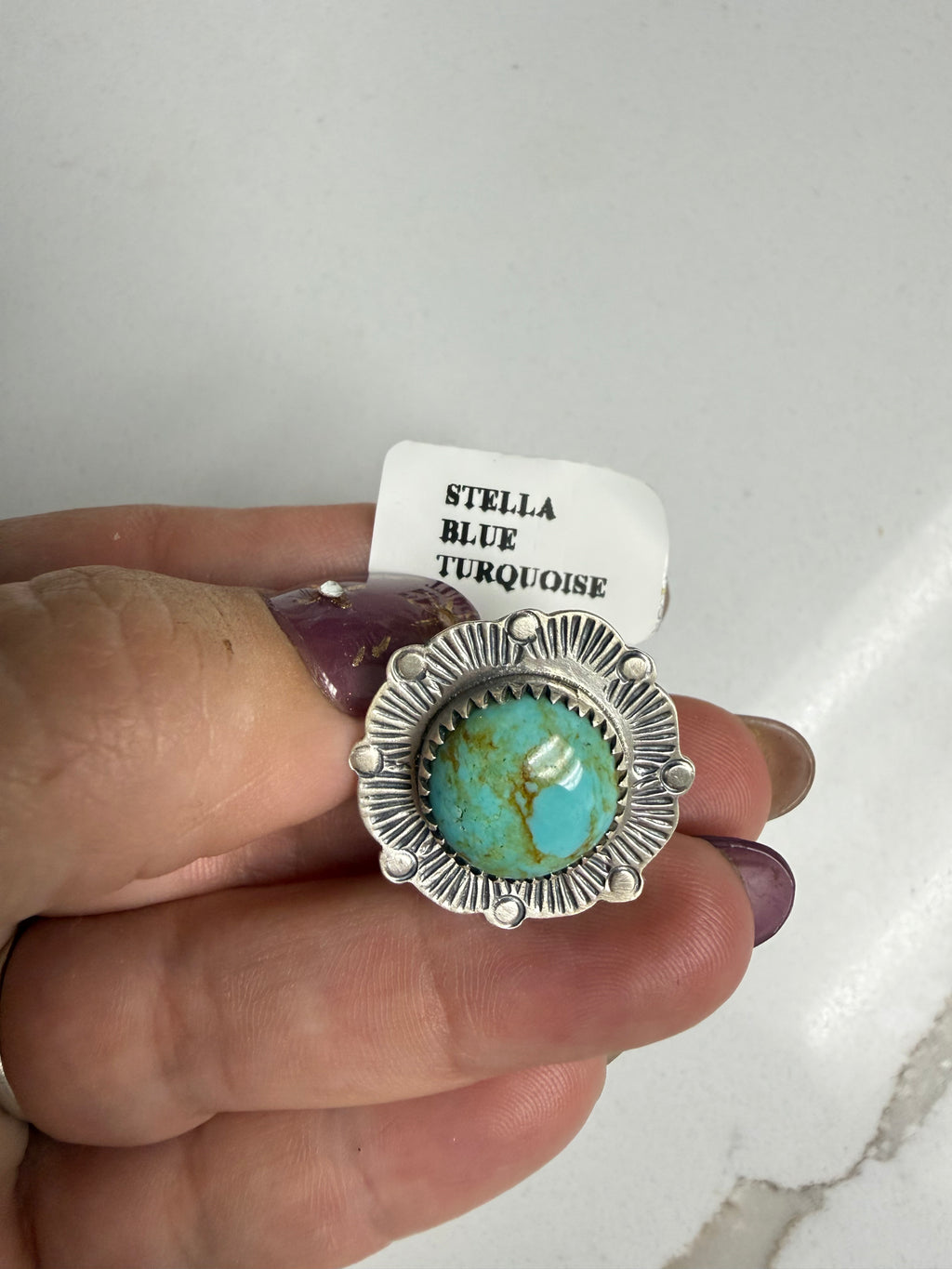 Sterling Silver Stella Blue Turquoise Ring