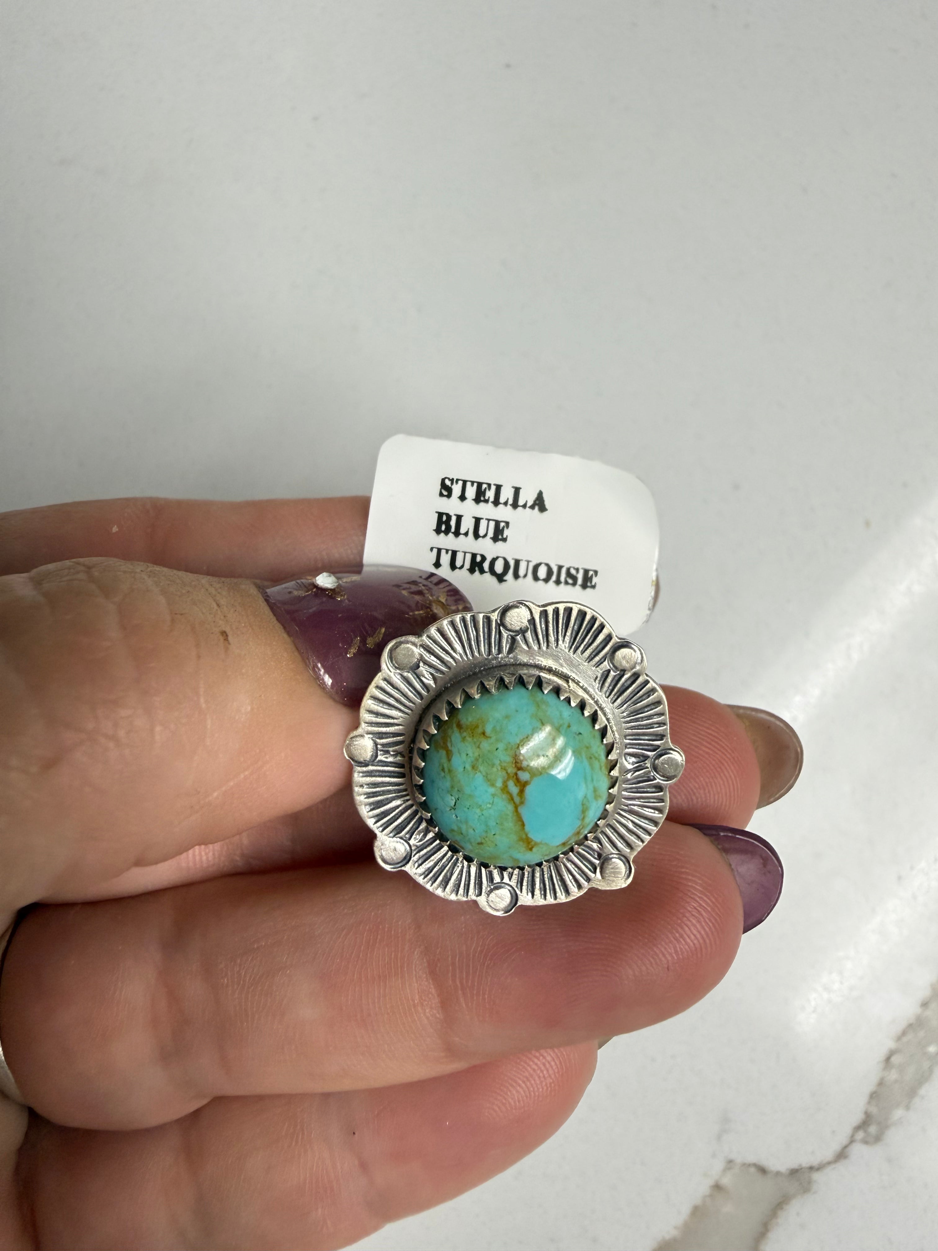 Sterling Silver Stella Blue Turquoise Ring