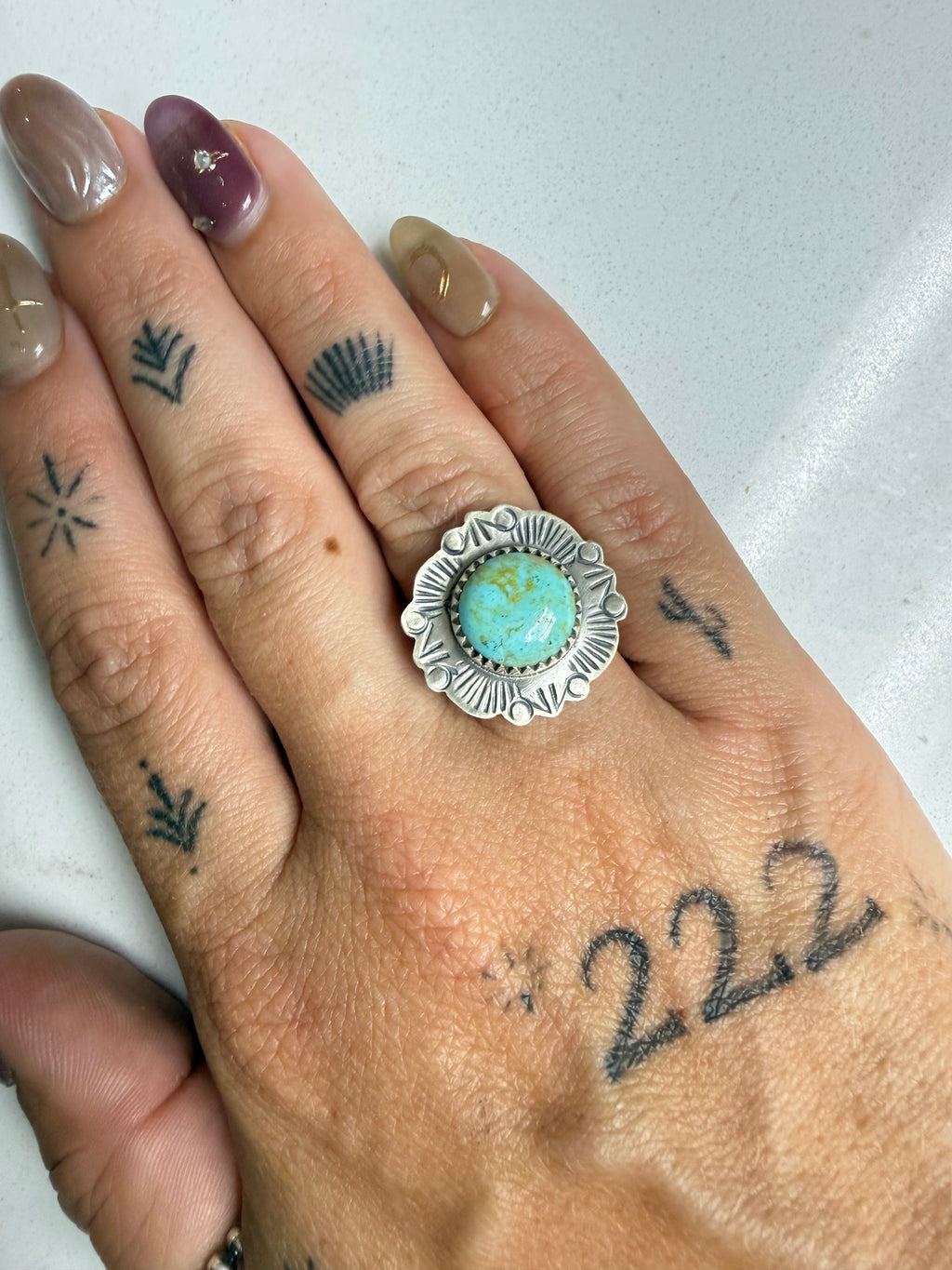 Sterling Silver Stella Blue Turquoise Ring