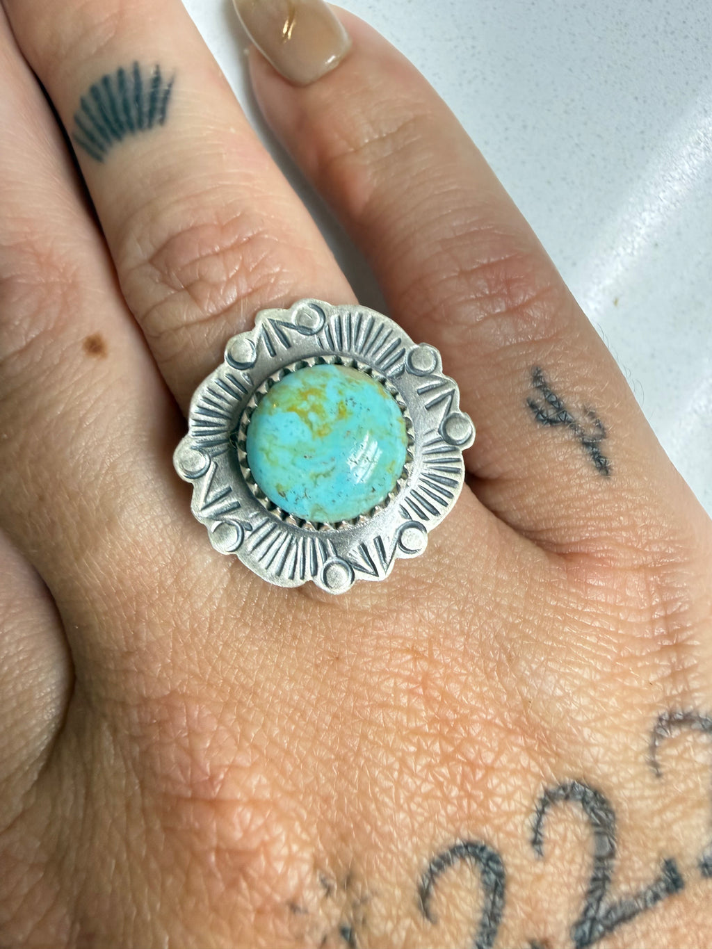 Sterling Silver Stella Blue Turquoise Ring