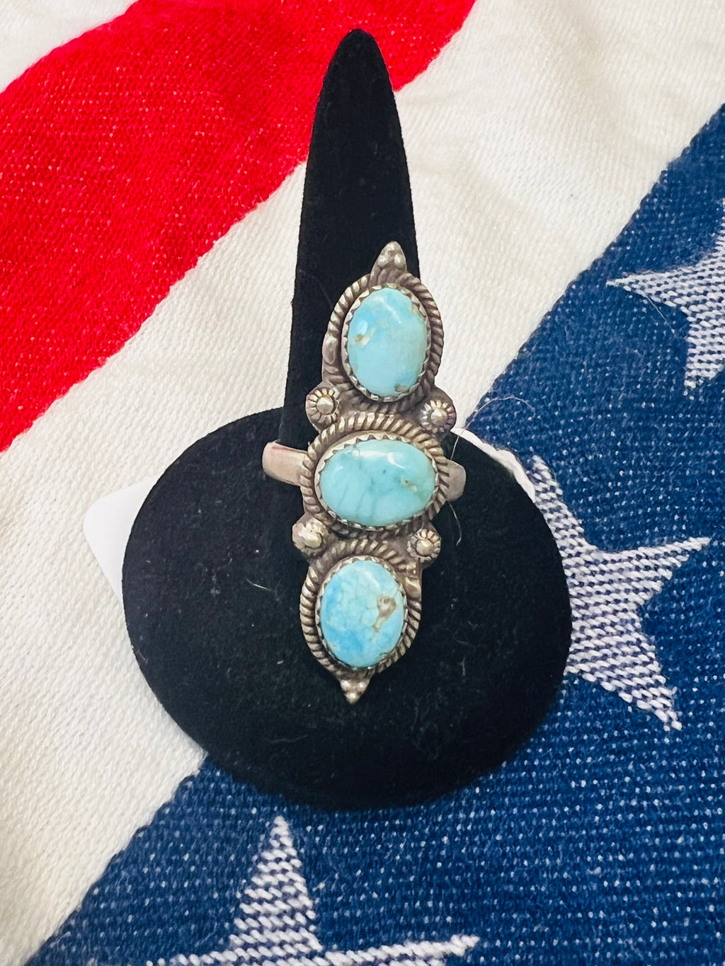 Sterling Silver White Water triple stone ring