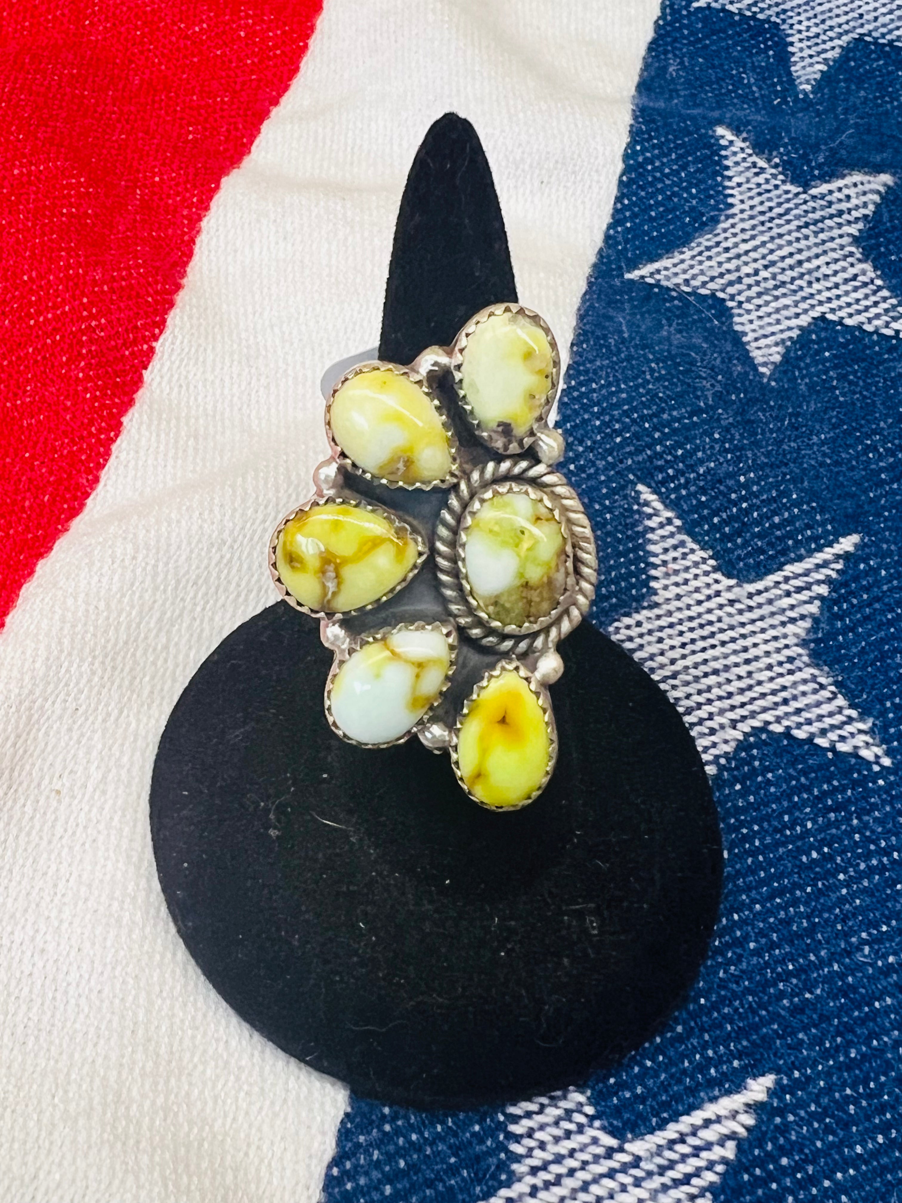 Sterling Silver Palomino half cluster ring