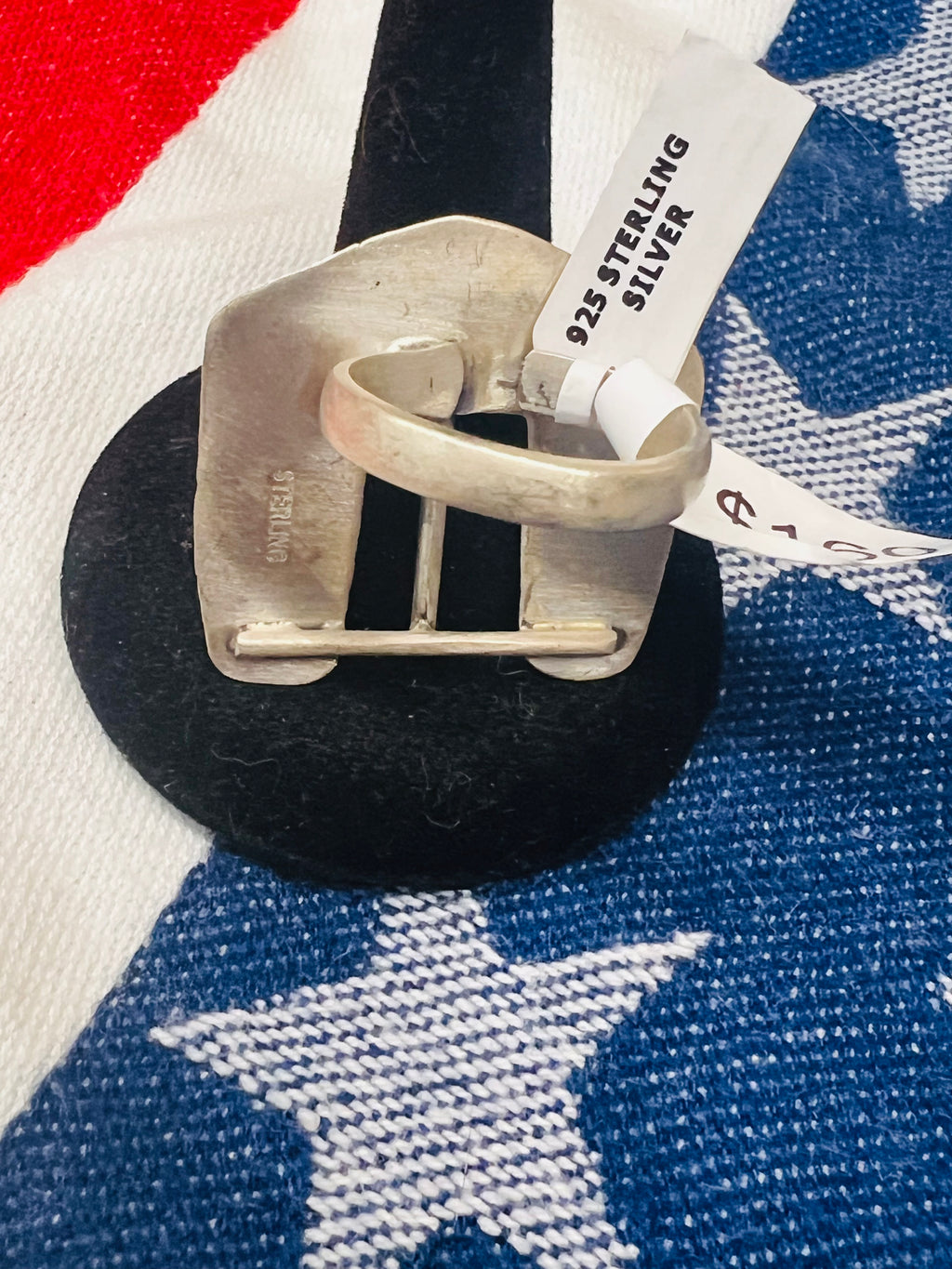 Sterling Silver Mine 8 Turquoise Buckle Ring