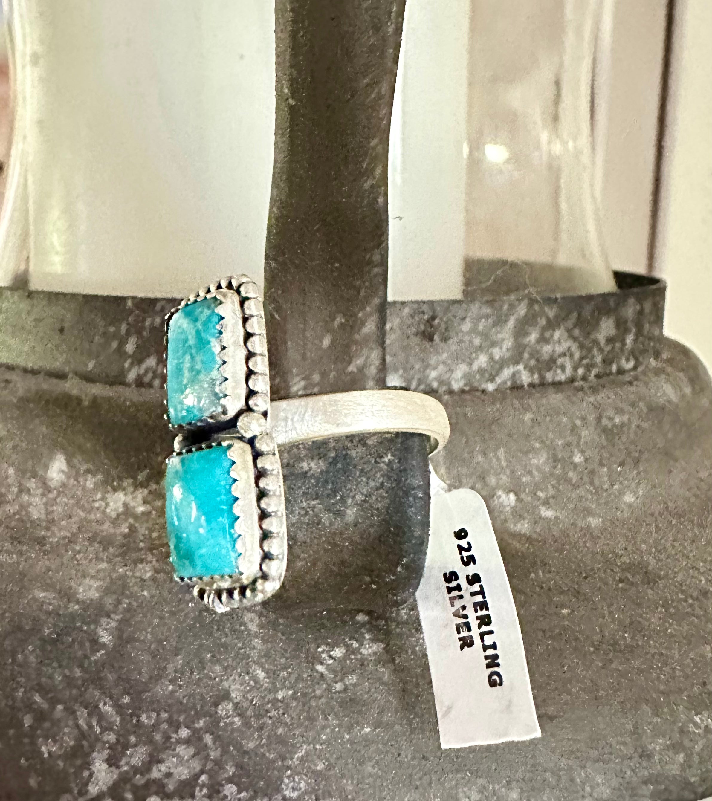 White Water Sterling Silver Double Stone