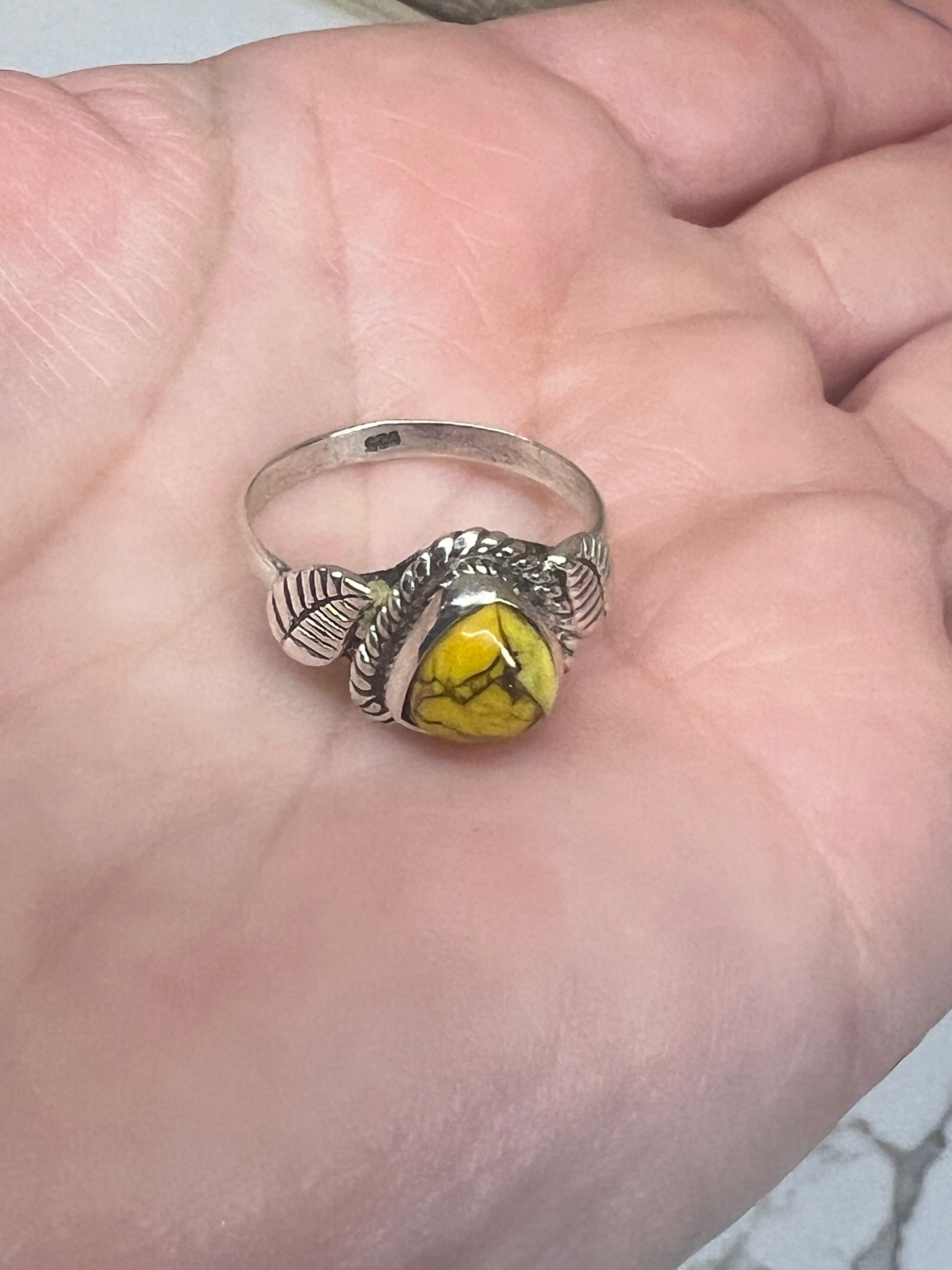 Honey Dahlia Sterling Silver Dainty Ring