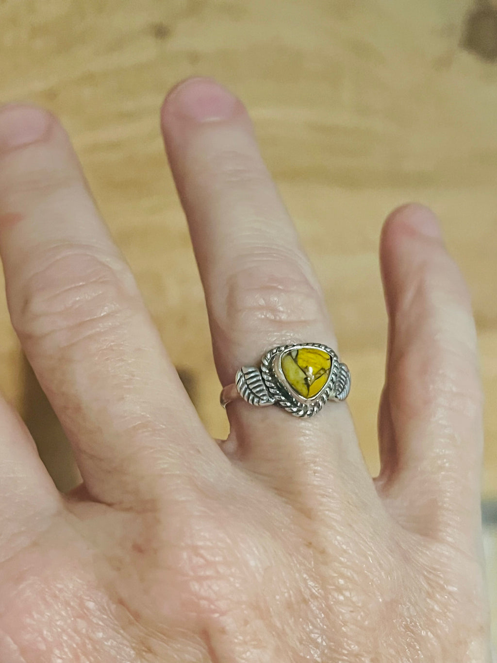Honey Dahlia Sterling Silver Dainty Ring