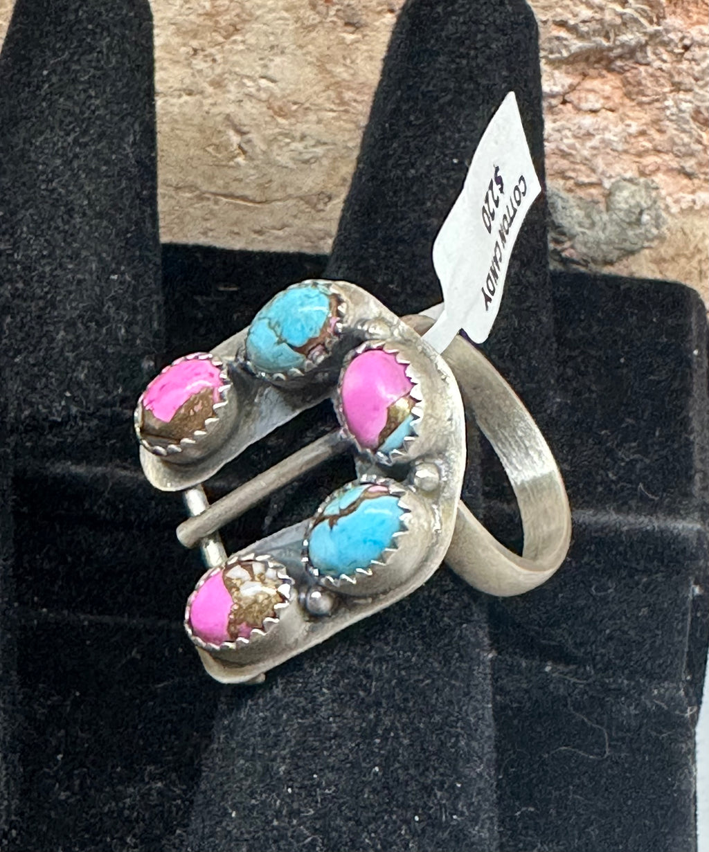 Sterling Silver Cotton Candy Buckle Ring