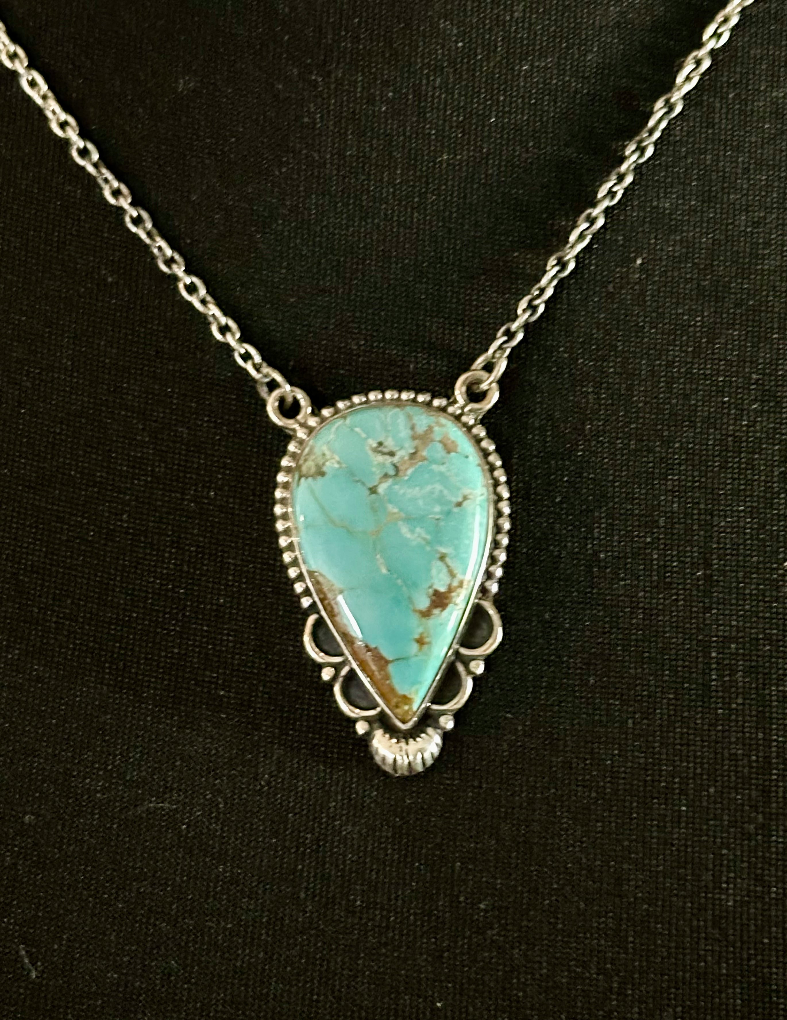 Mine 8 Turquoise Sterling Silver Necklace