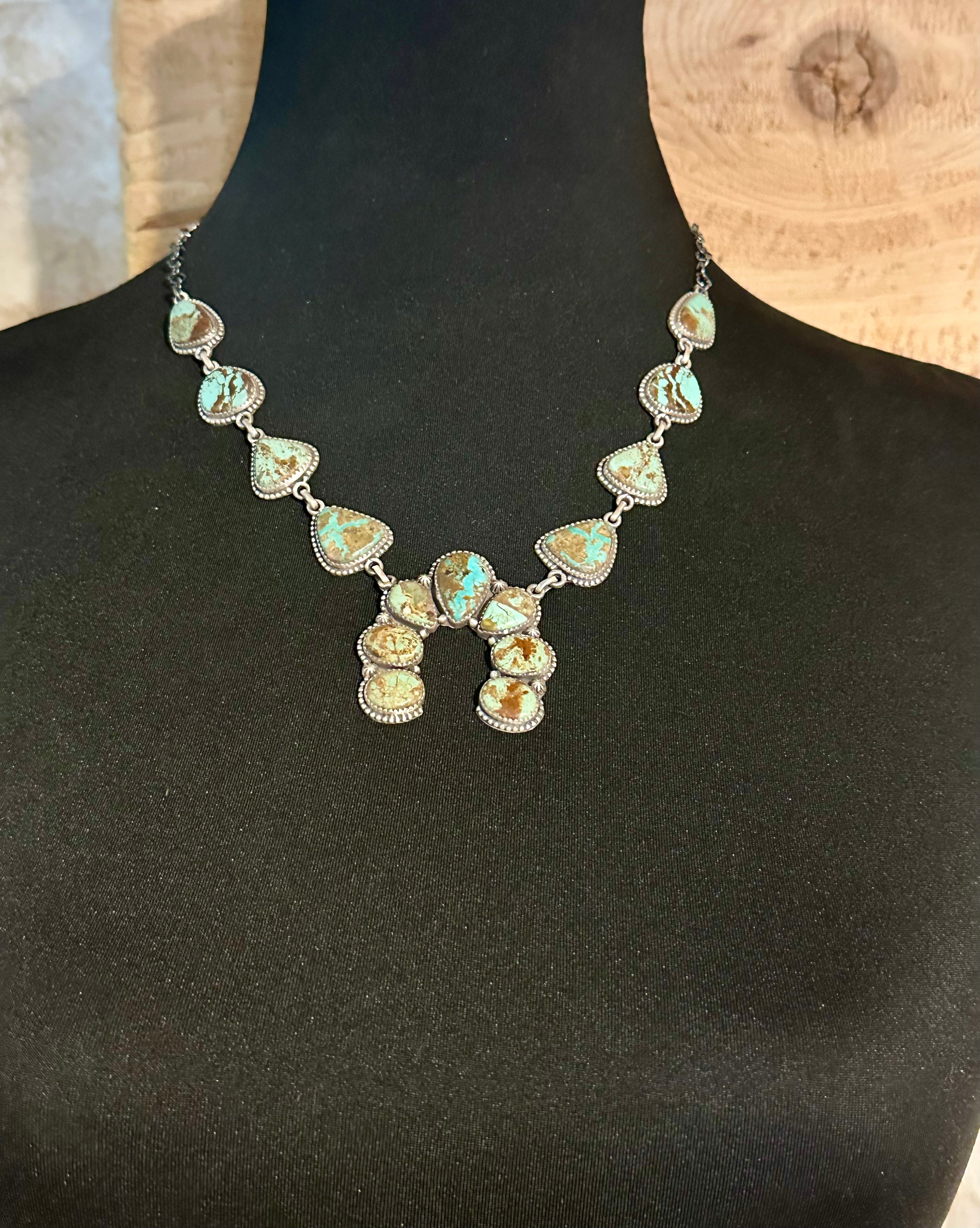 Mine 8 Turquoise Sterling Silver Naja Necklace