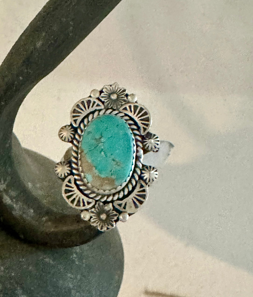 Sterling Silver Mine 8 Turquoise Ring