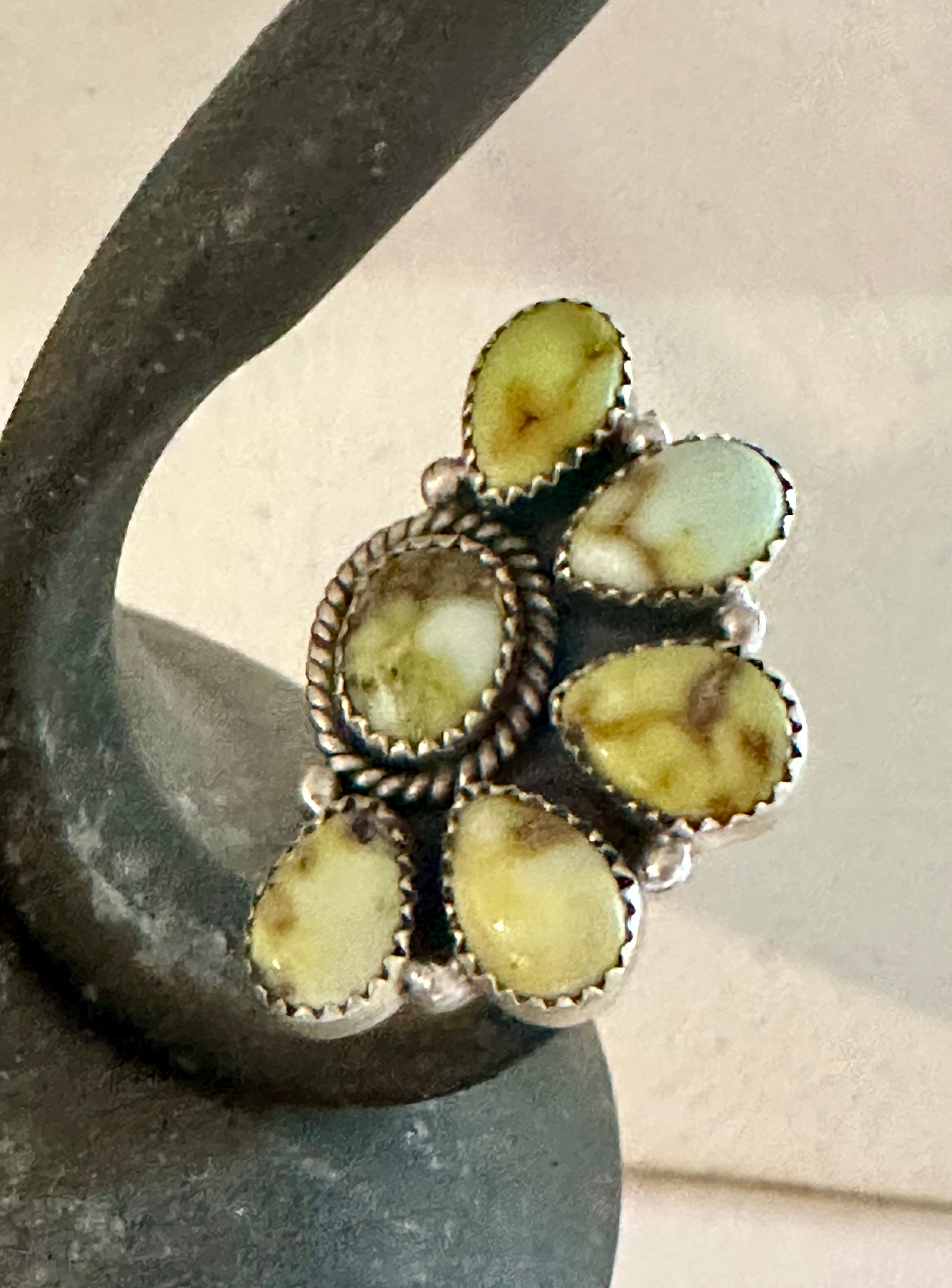 Sterling Silver Palomino half cluster ring