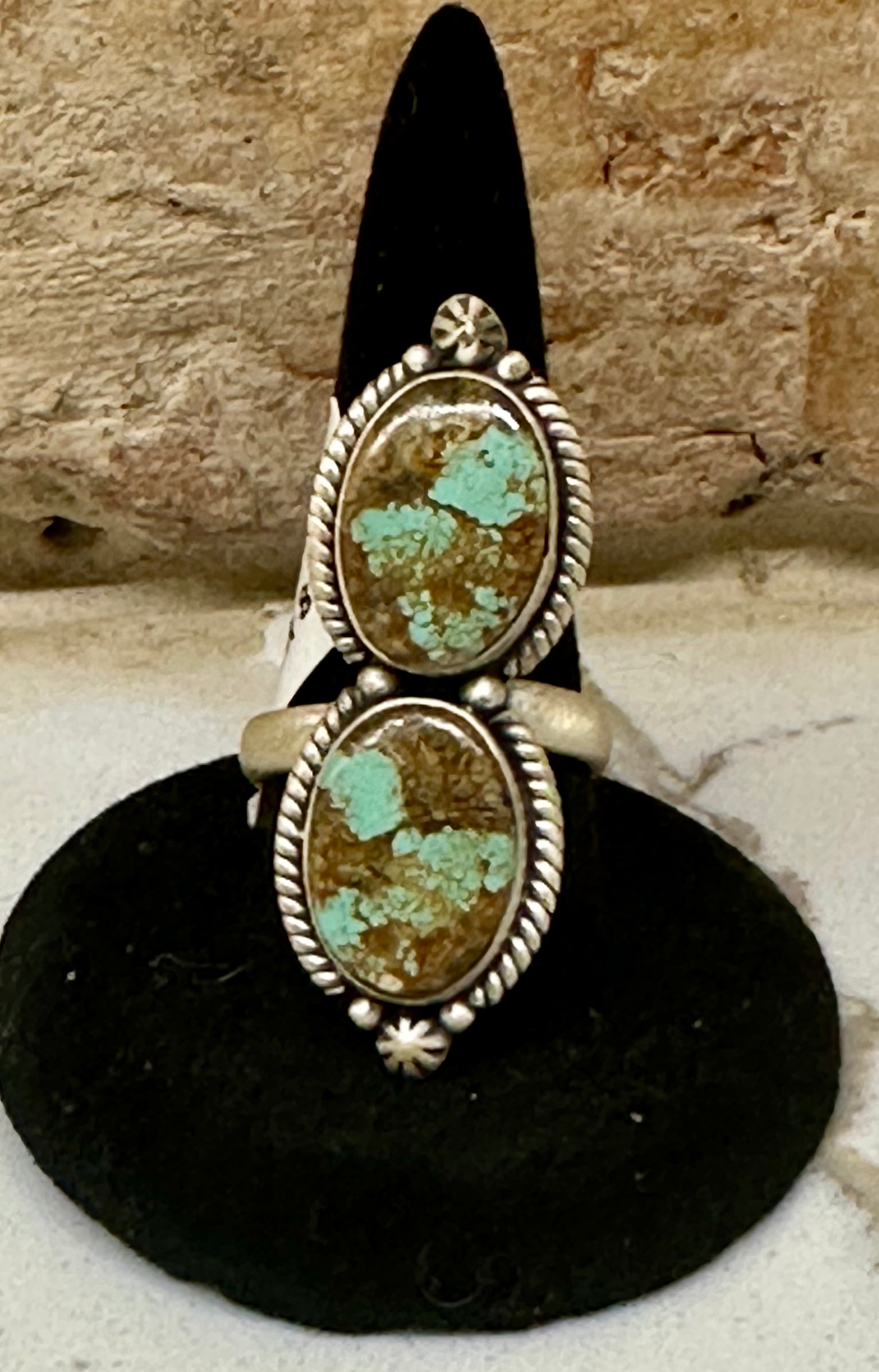 Mine 8 large double stone Sterling Silver Ring