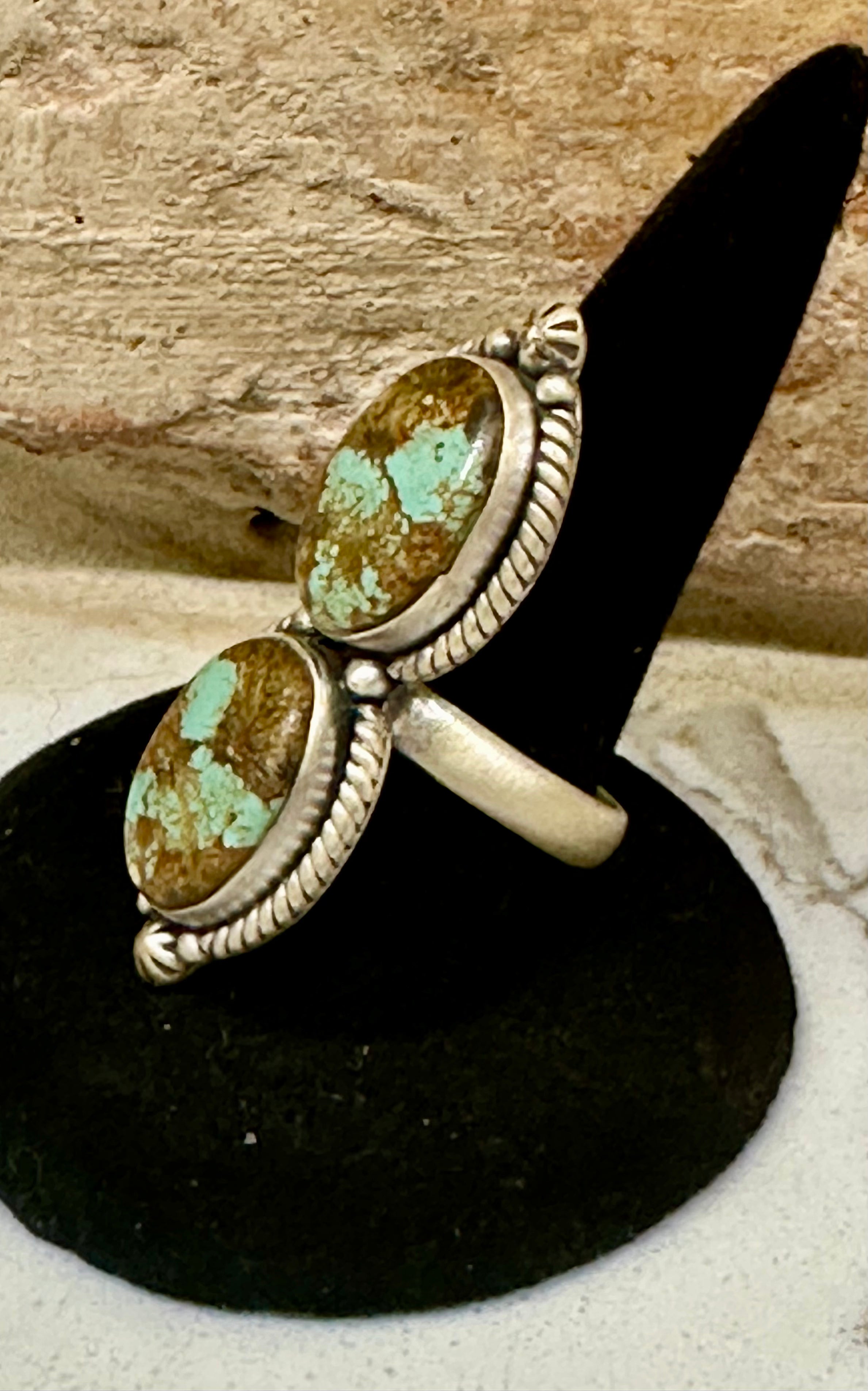 Mine 8 large double stone Sterling Silver Ring