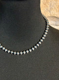 SILVER OVER BRASS 8MM PEARL NECKLACE