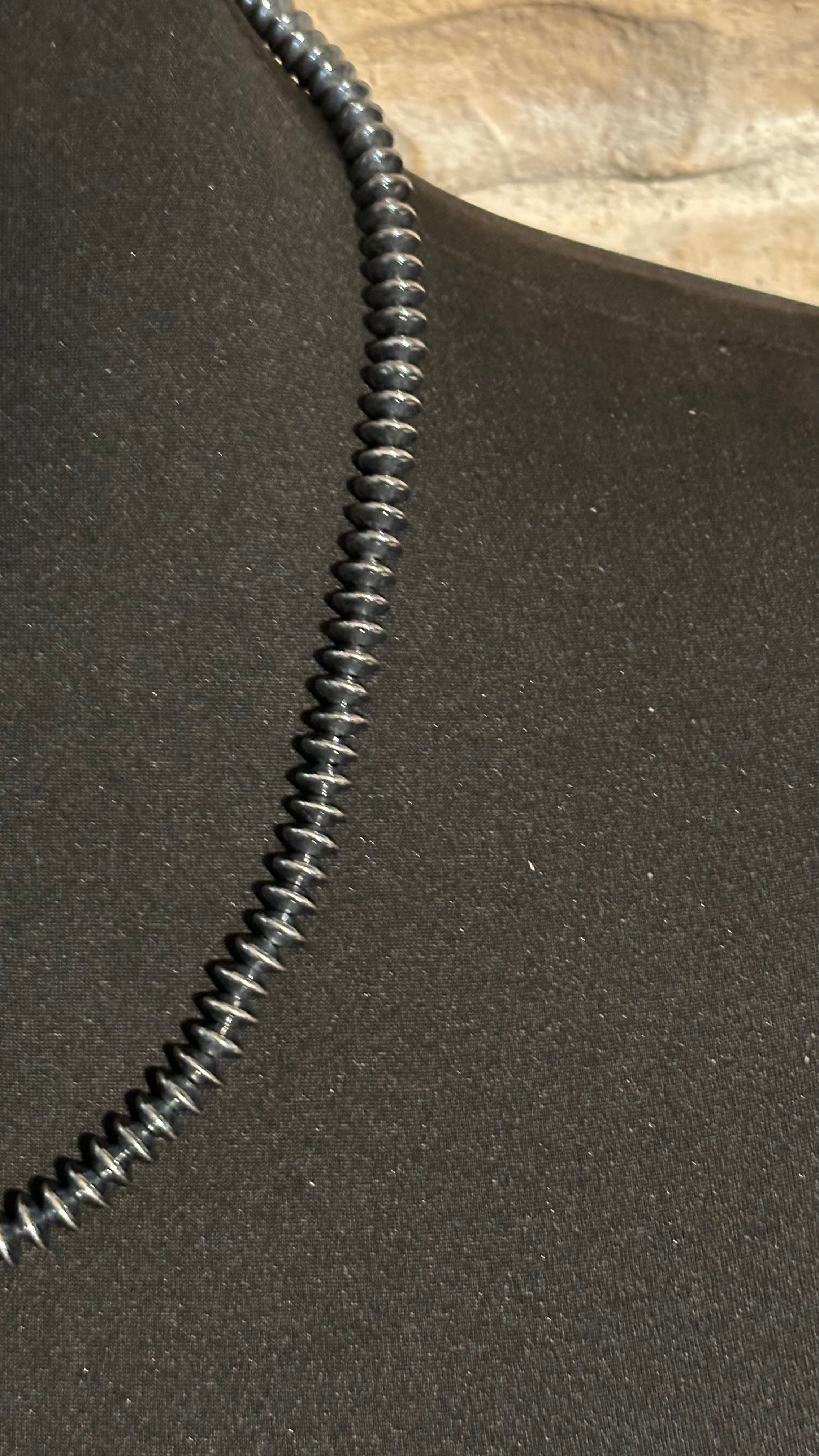 SILVER OVER BRASS 7MM SAUCER NECKLACE