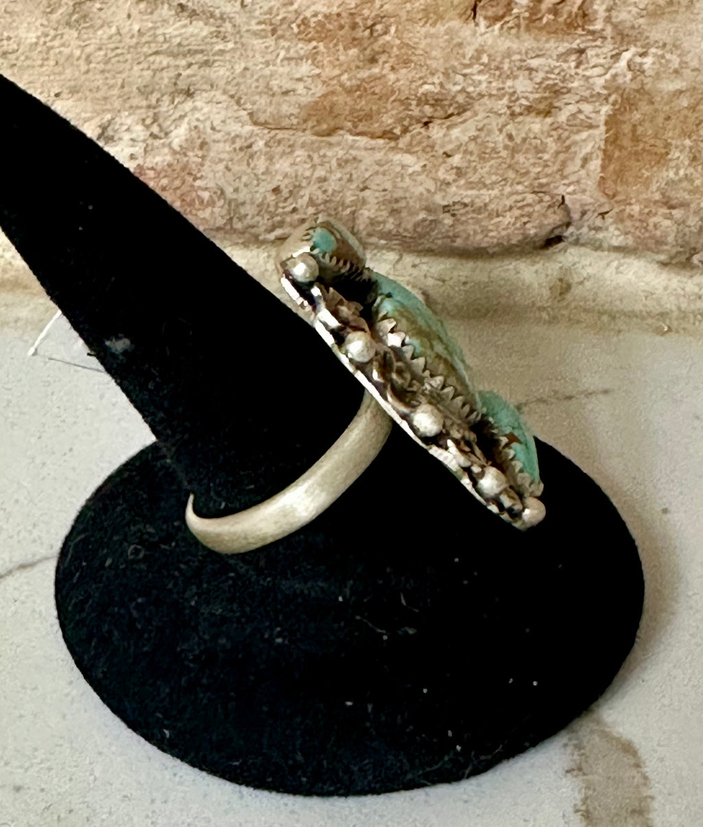 Sterling Silver Mine 8 Turquoise Cluster Ring