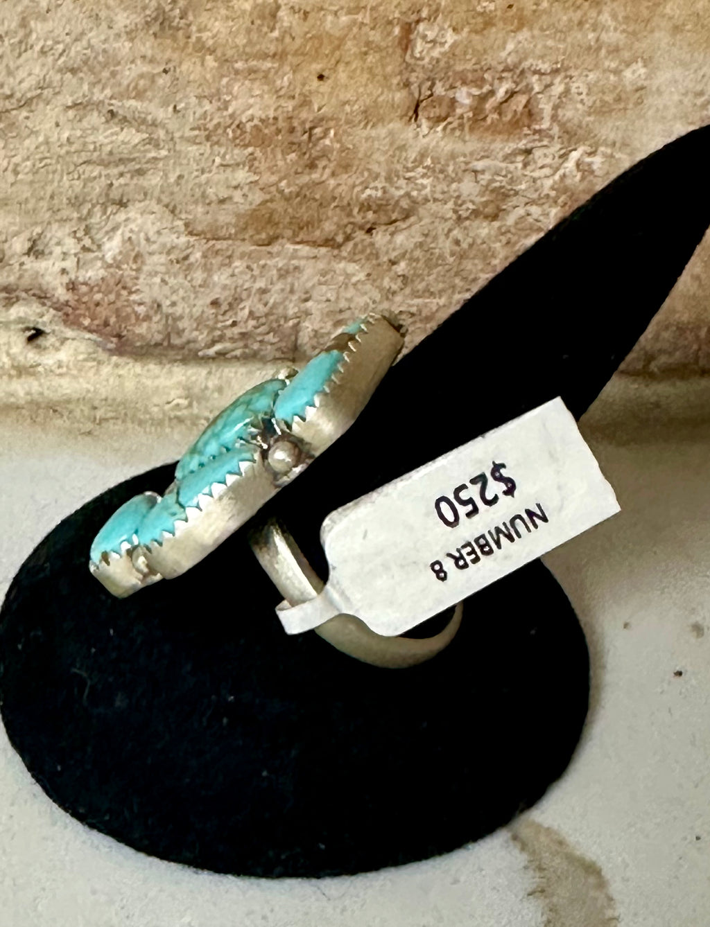 Sterling Silver Mine 8 Turquoise Cluster Ring