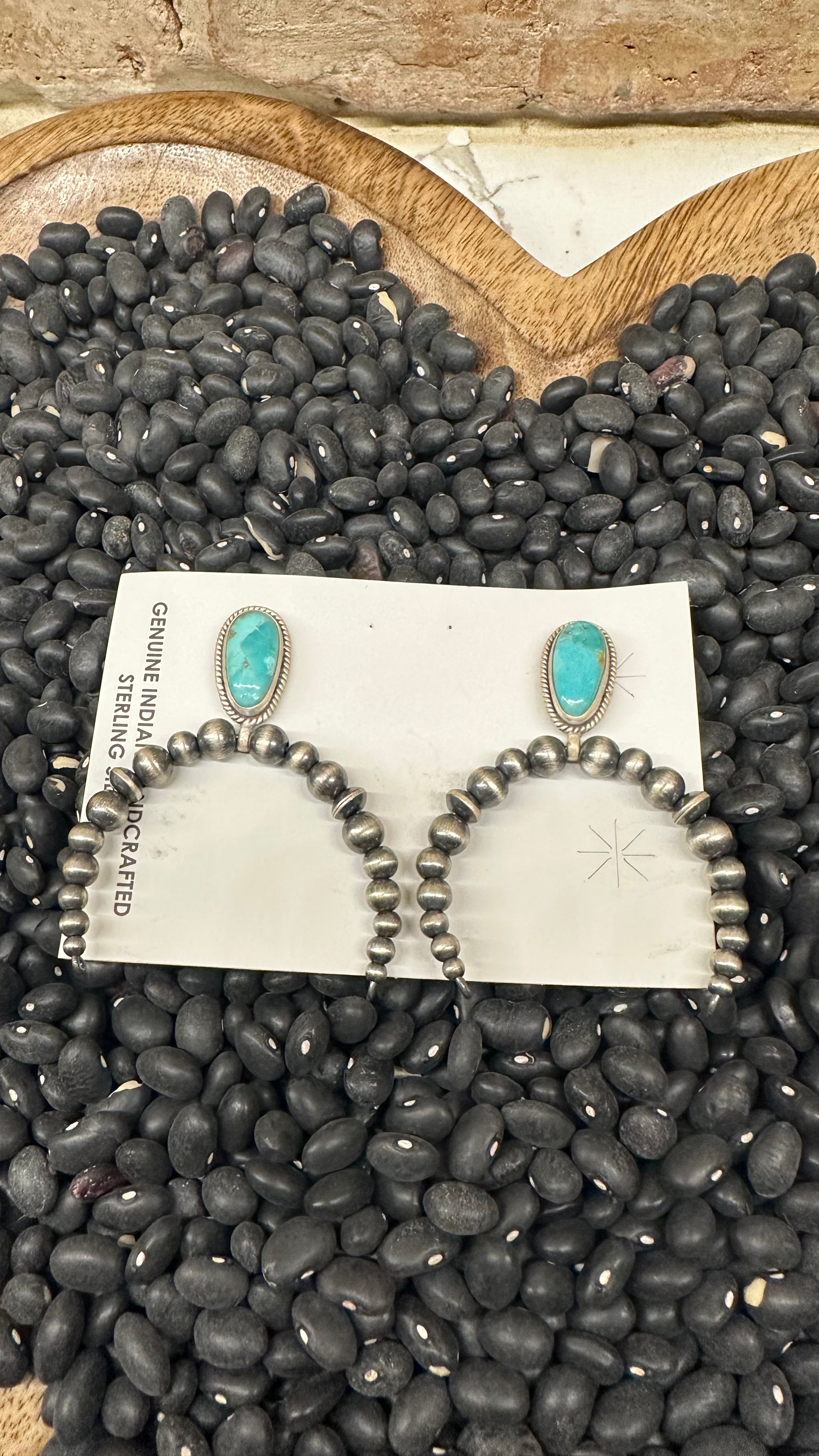 Kingman Turquoise Naja Earrings