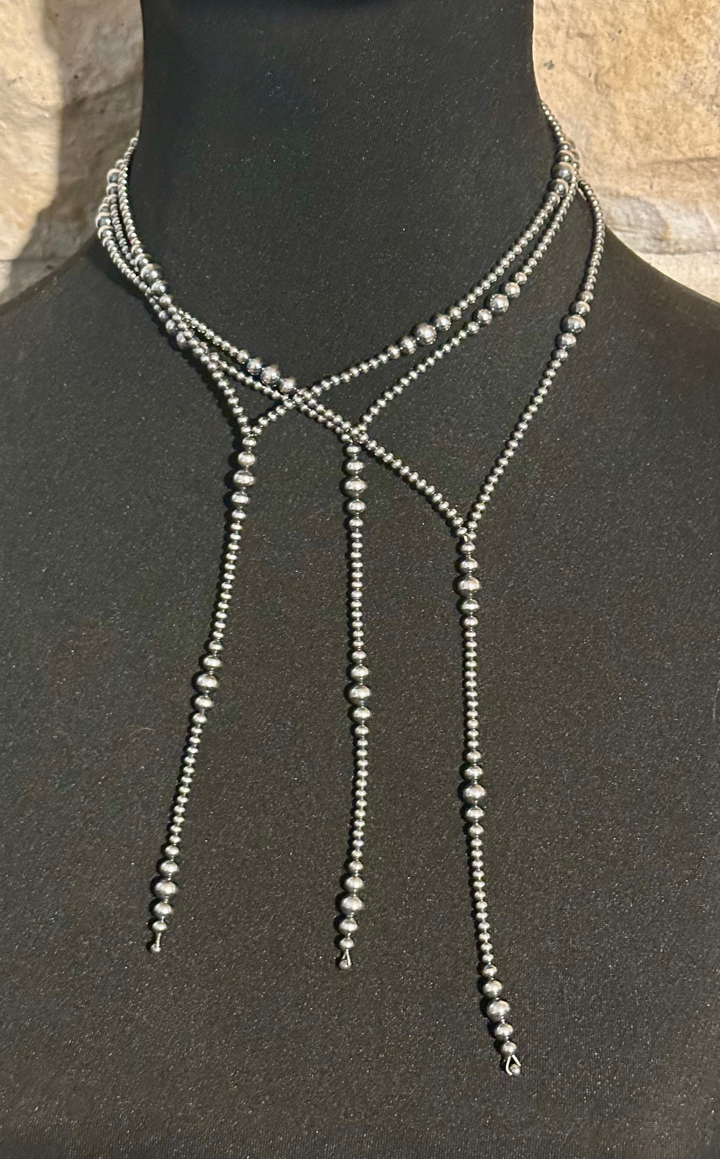 Desert Pearl Sterling Silver 18" Lariat Necklace