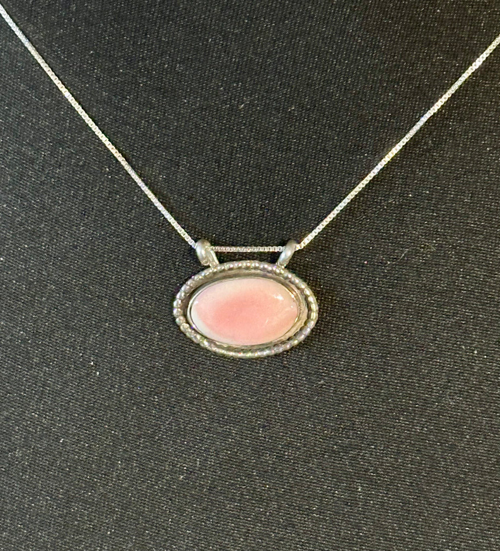 Native Pink Conch Sterling Silver Necklace
