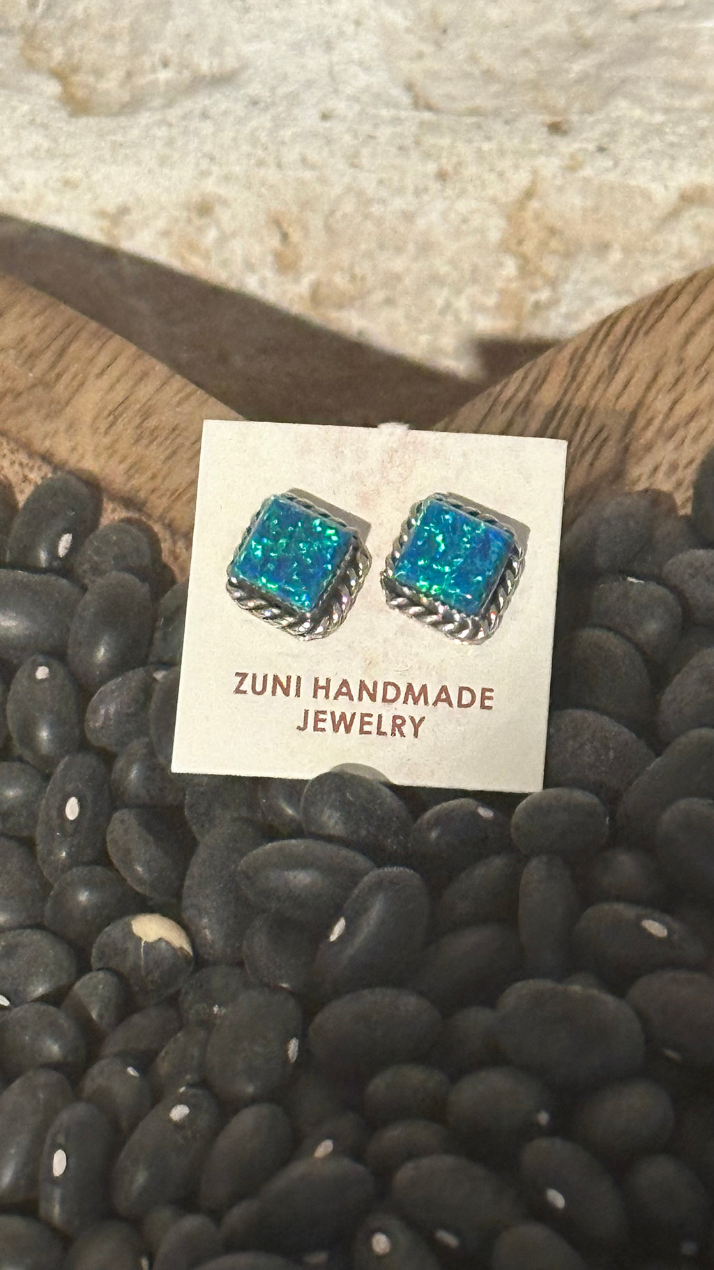 Native Zuni Sterling Silver Studs