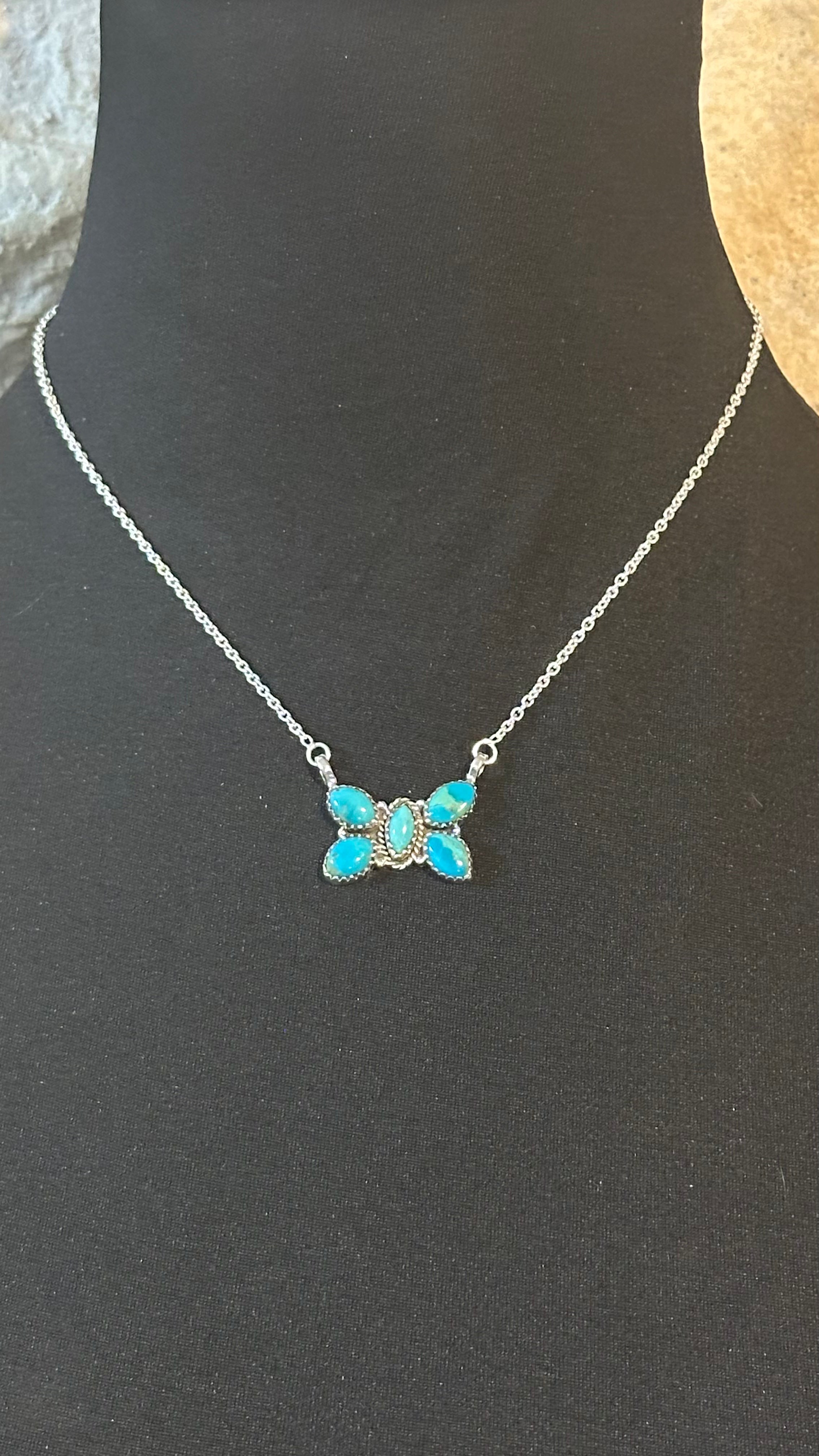 Sterling Silver Turquoise Necklace 18"