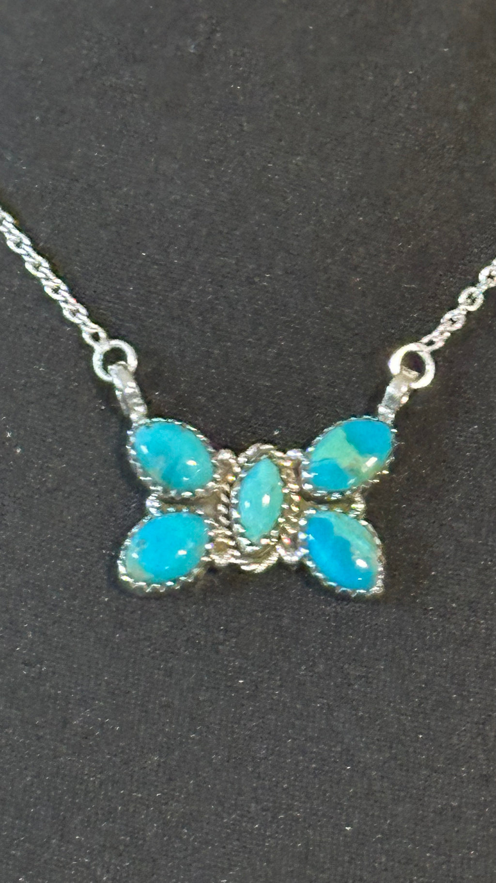 Sterling Silver Turquoise Necklace 18"