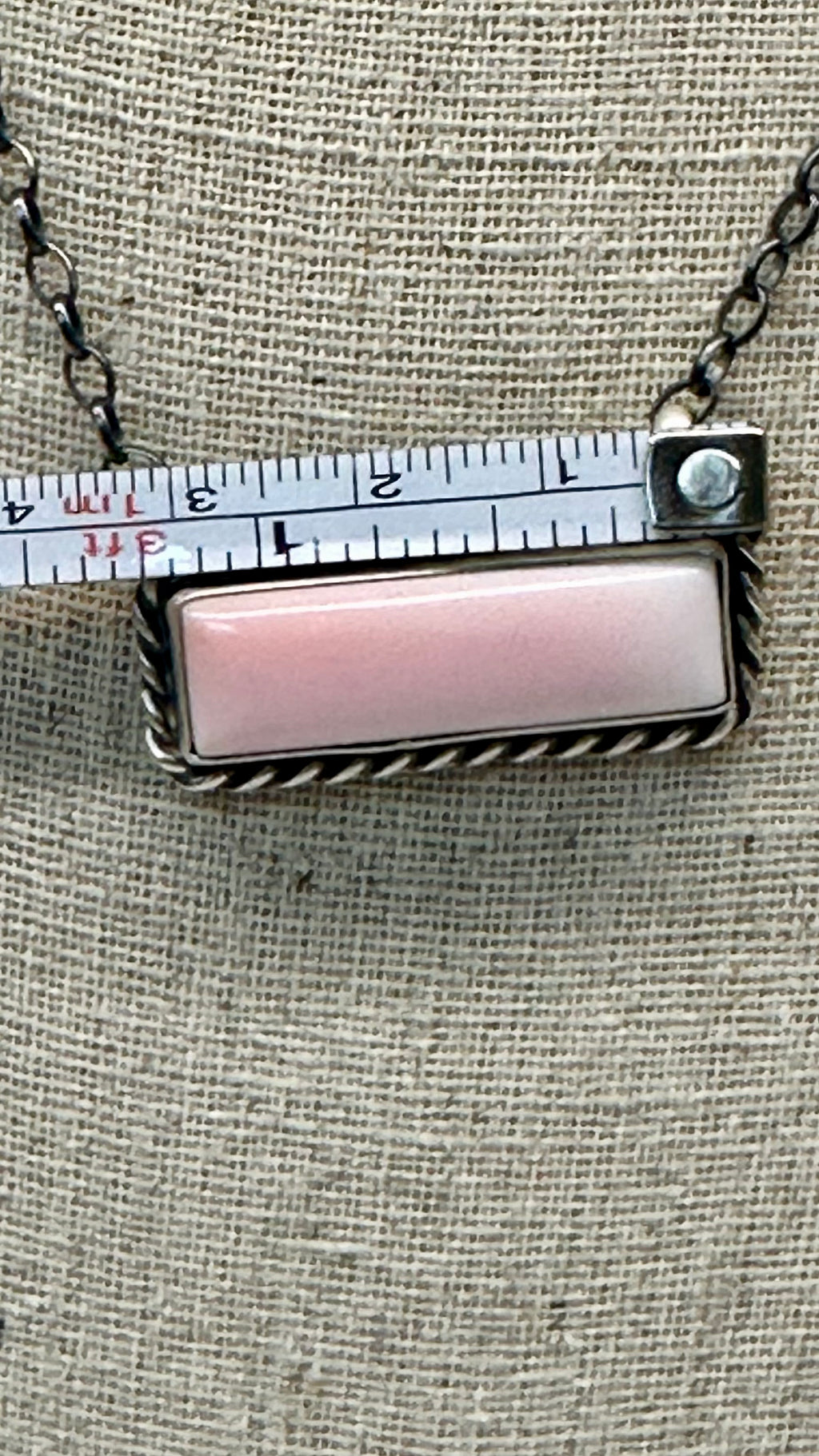 Native Pink Conch large Bar Necklace