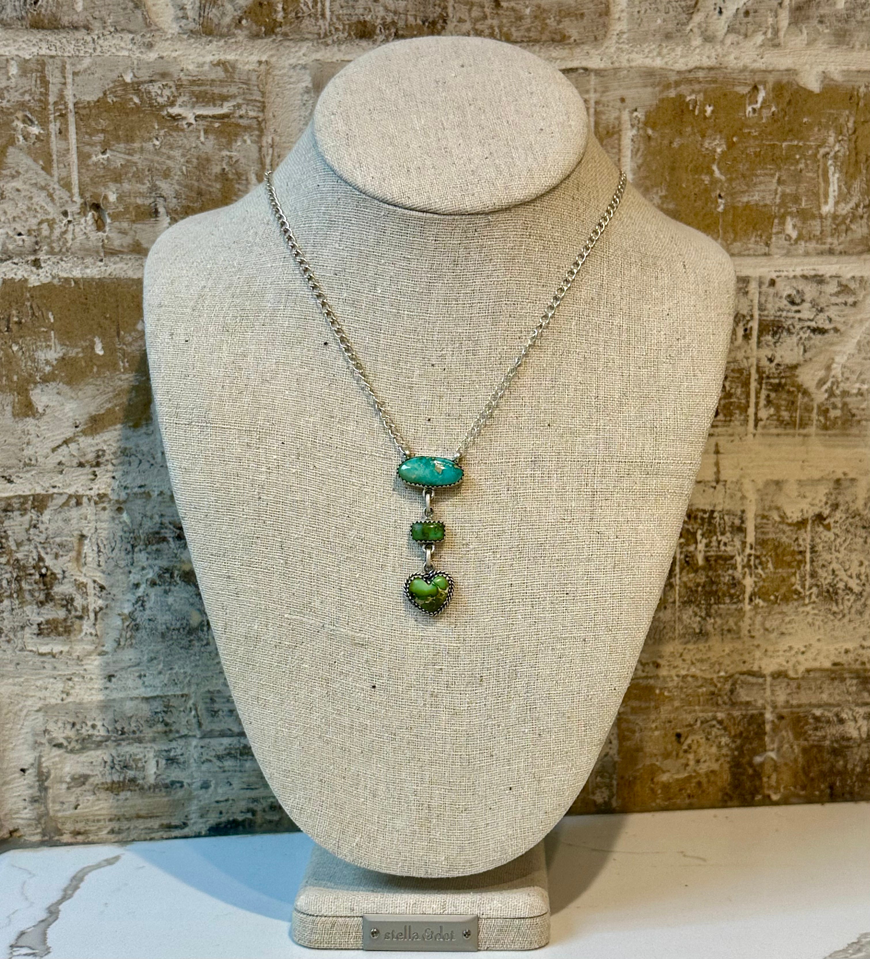 Sonoran gold 3 stone Necklace