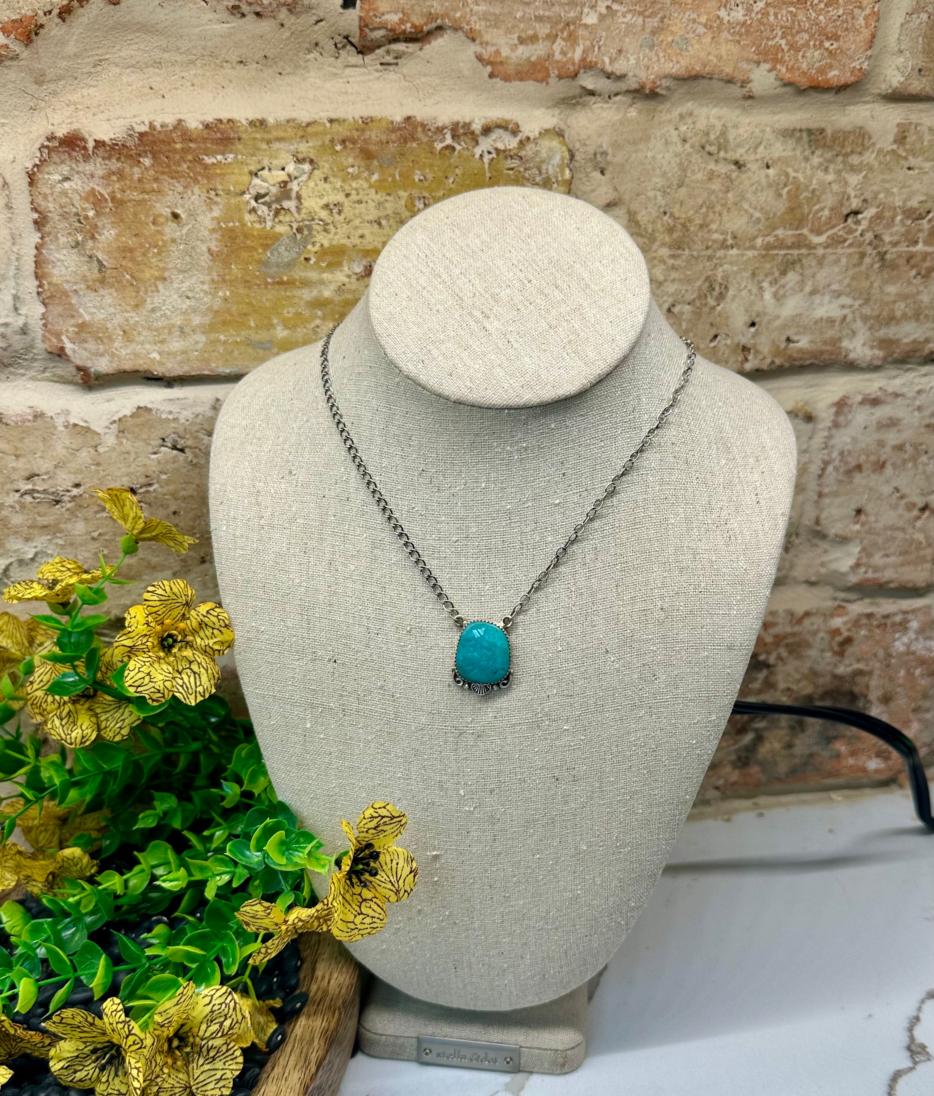 Kingman Turquoise Sterling Silver Necklace