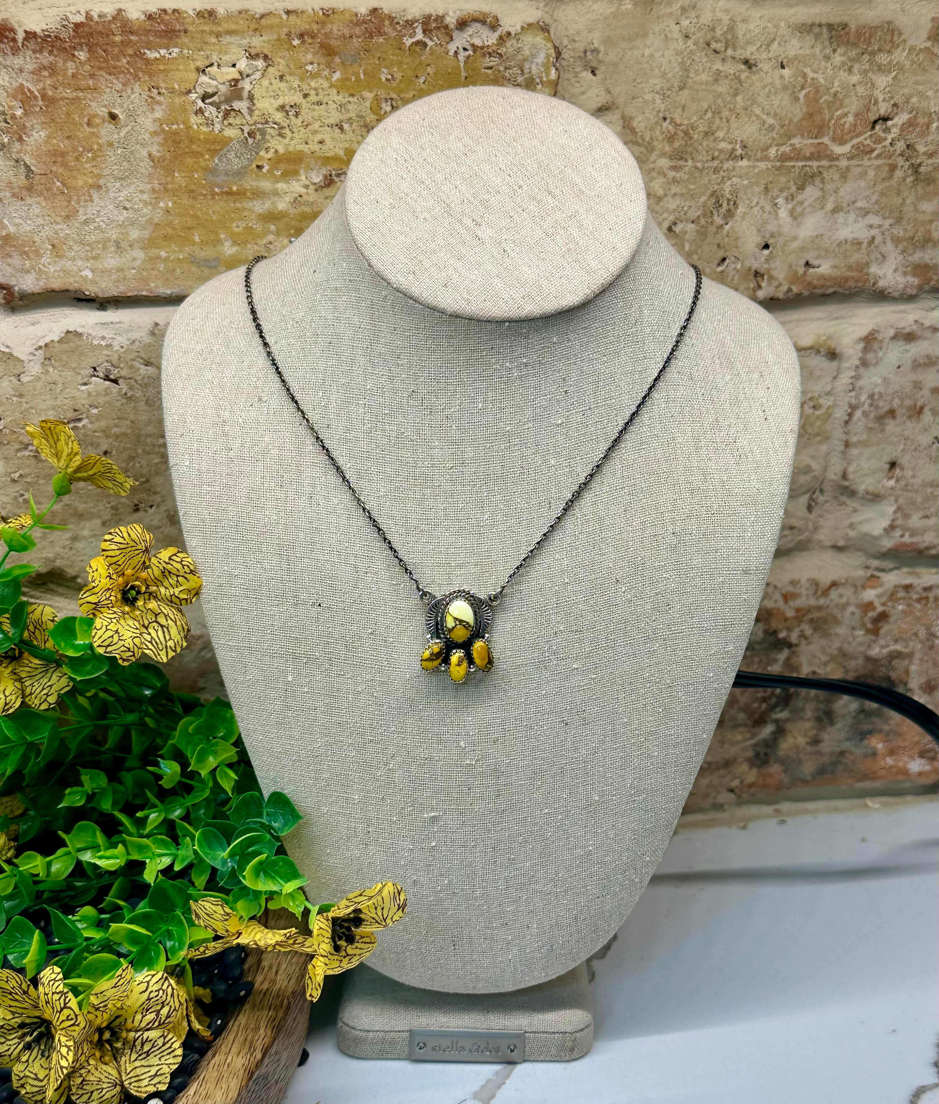 Sterling Silver Honey Dahlia Necklace
