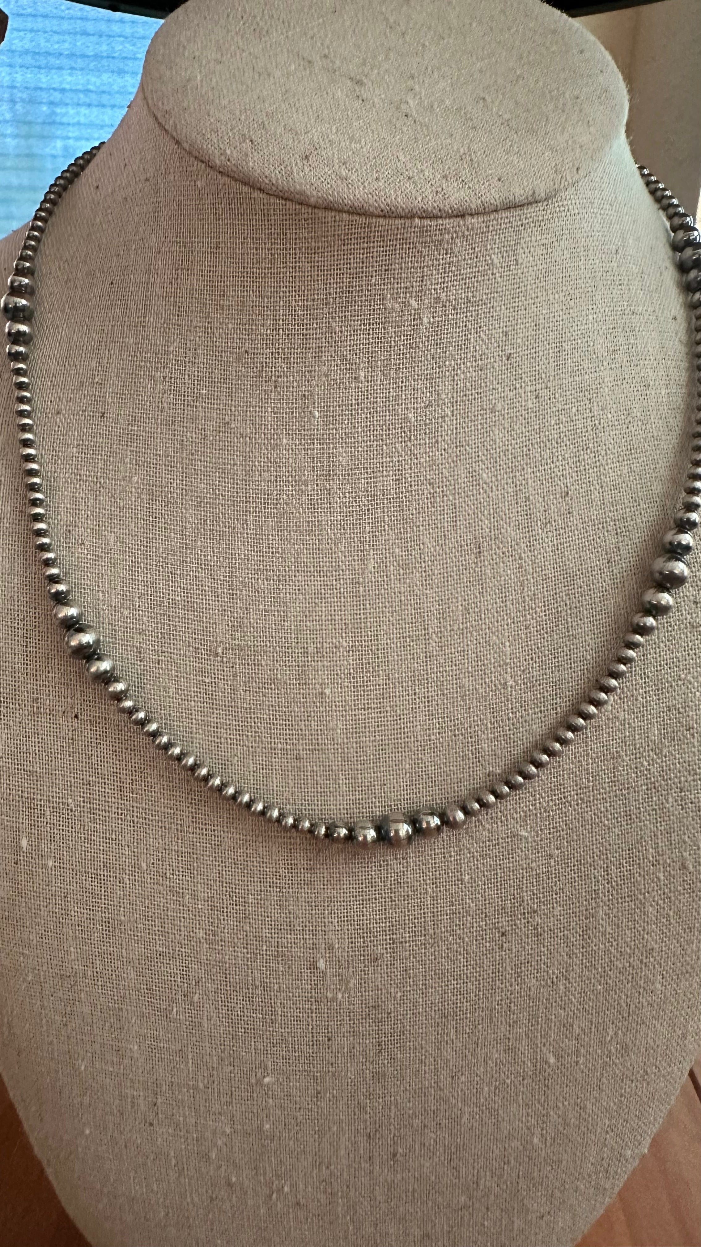Desert Pearl Sterling Silver Graduated Necklace