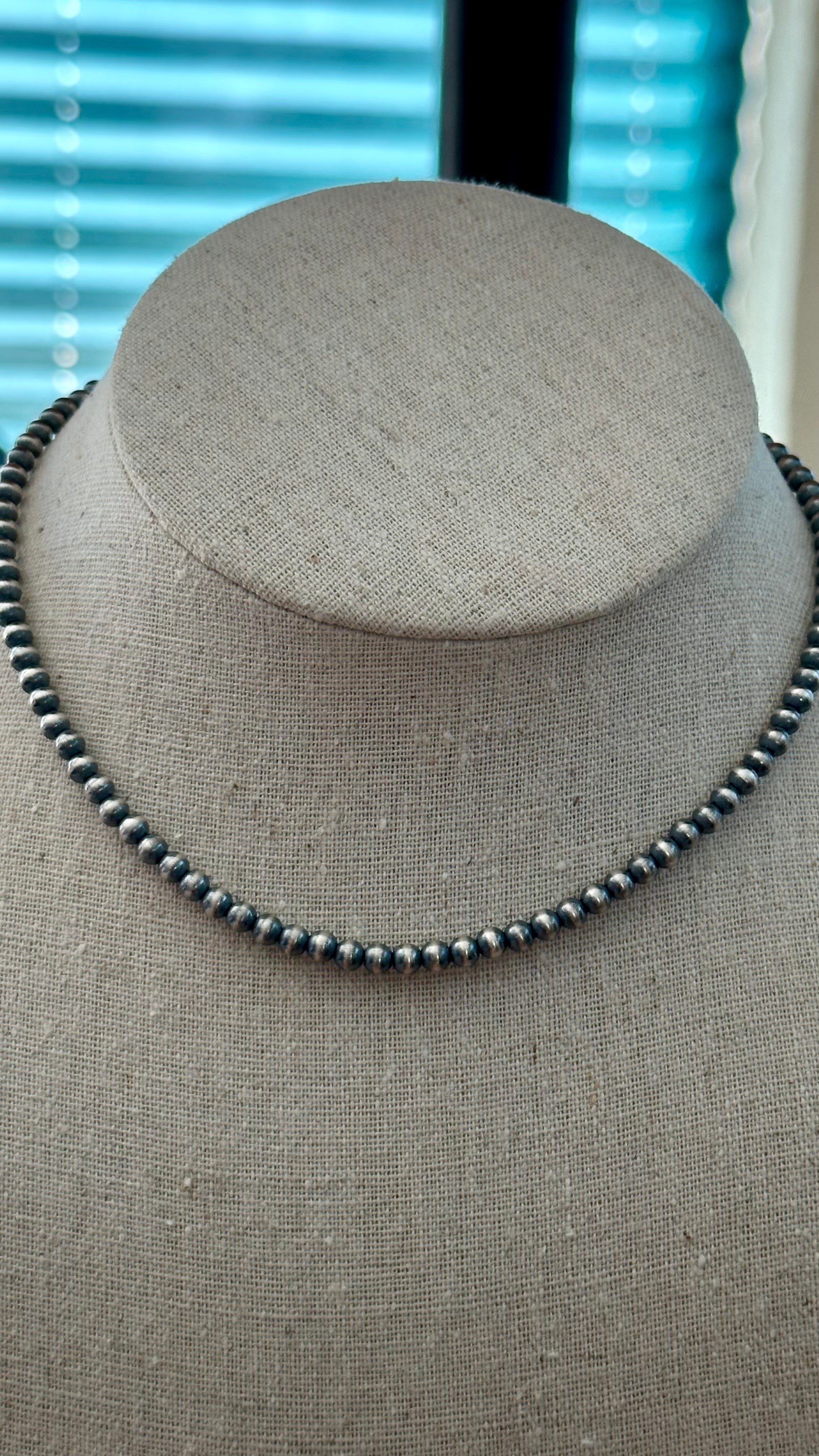 Desert Pearl Sterling Silver 4MM 14" necklace