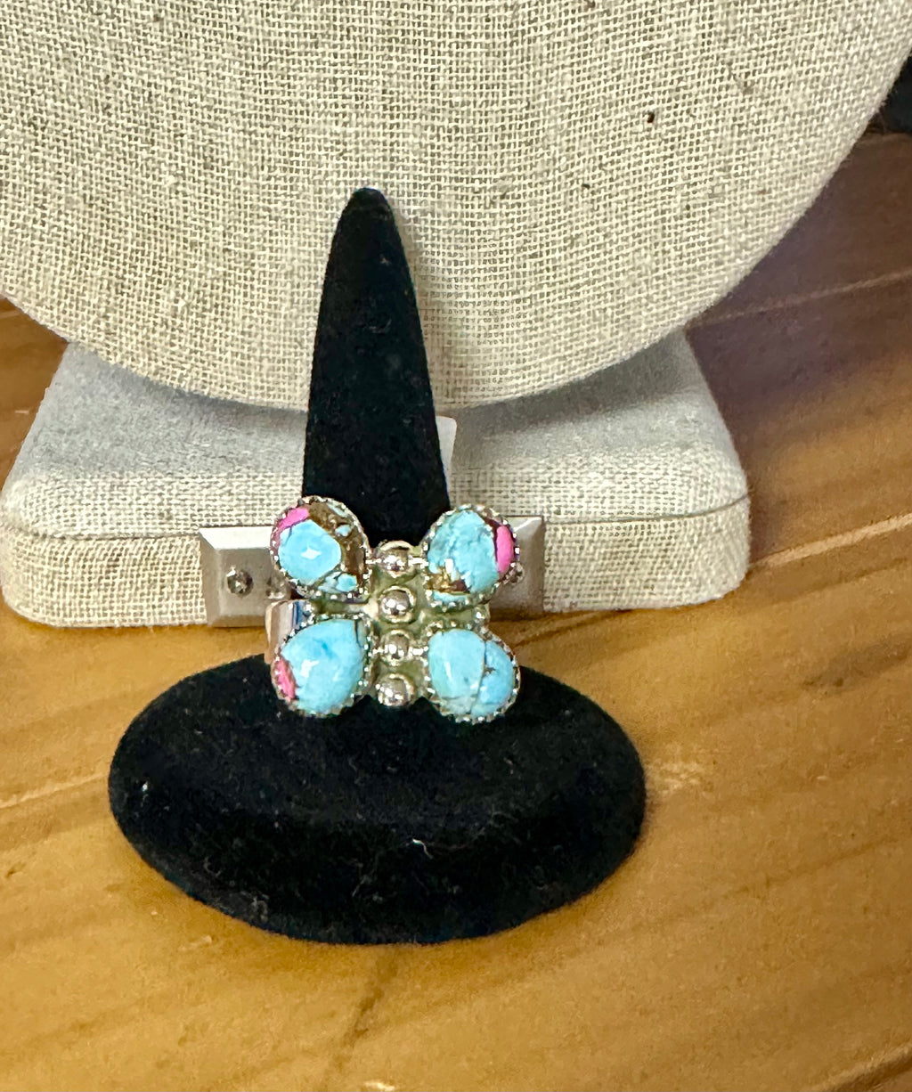 Cotton Candy Sterling Silver Butterfly Ring