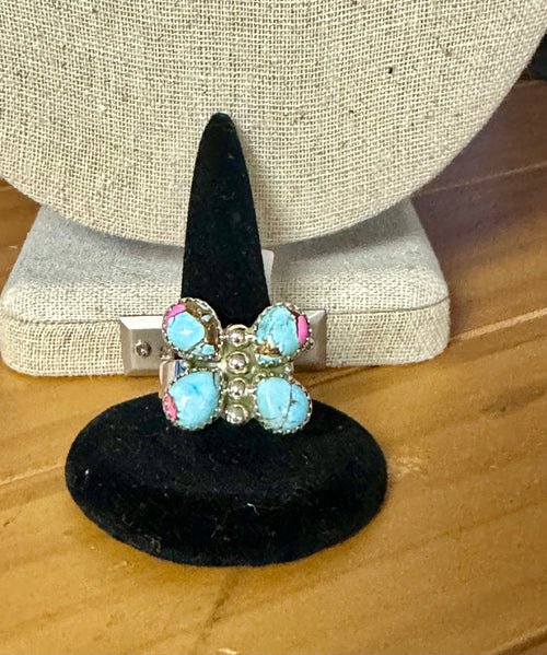 Cotton Candy Sterling Silver Butterfly Ring