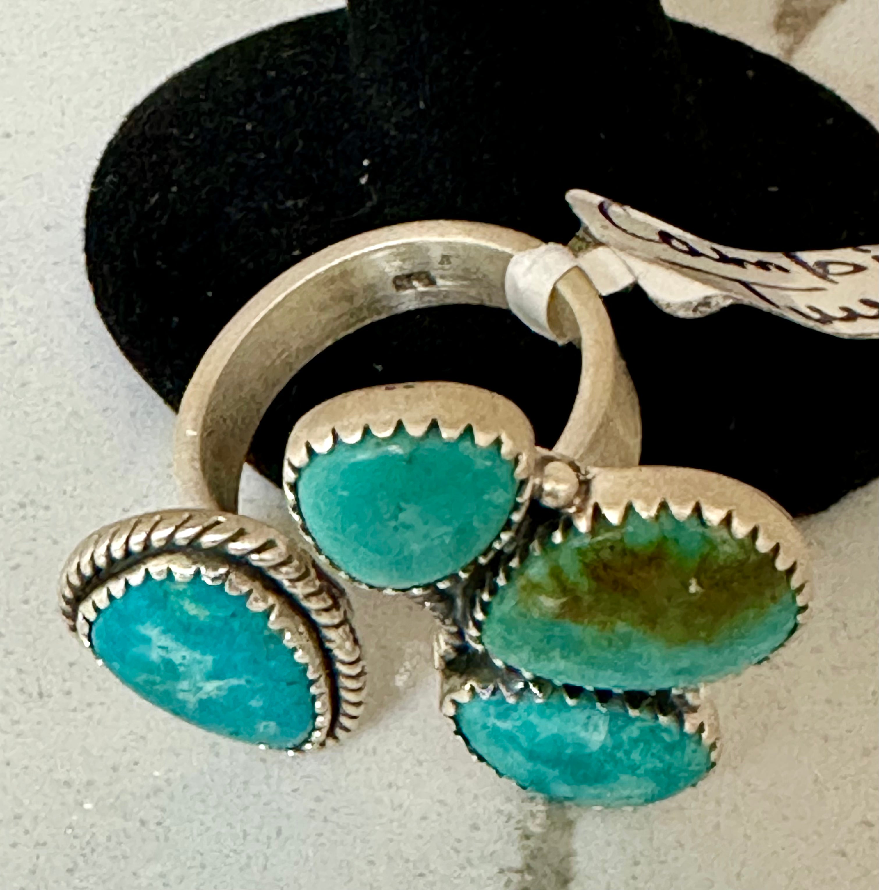 Sterling Silver Campitos Turquoise Floater Ring