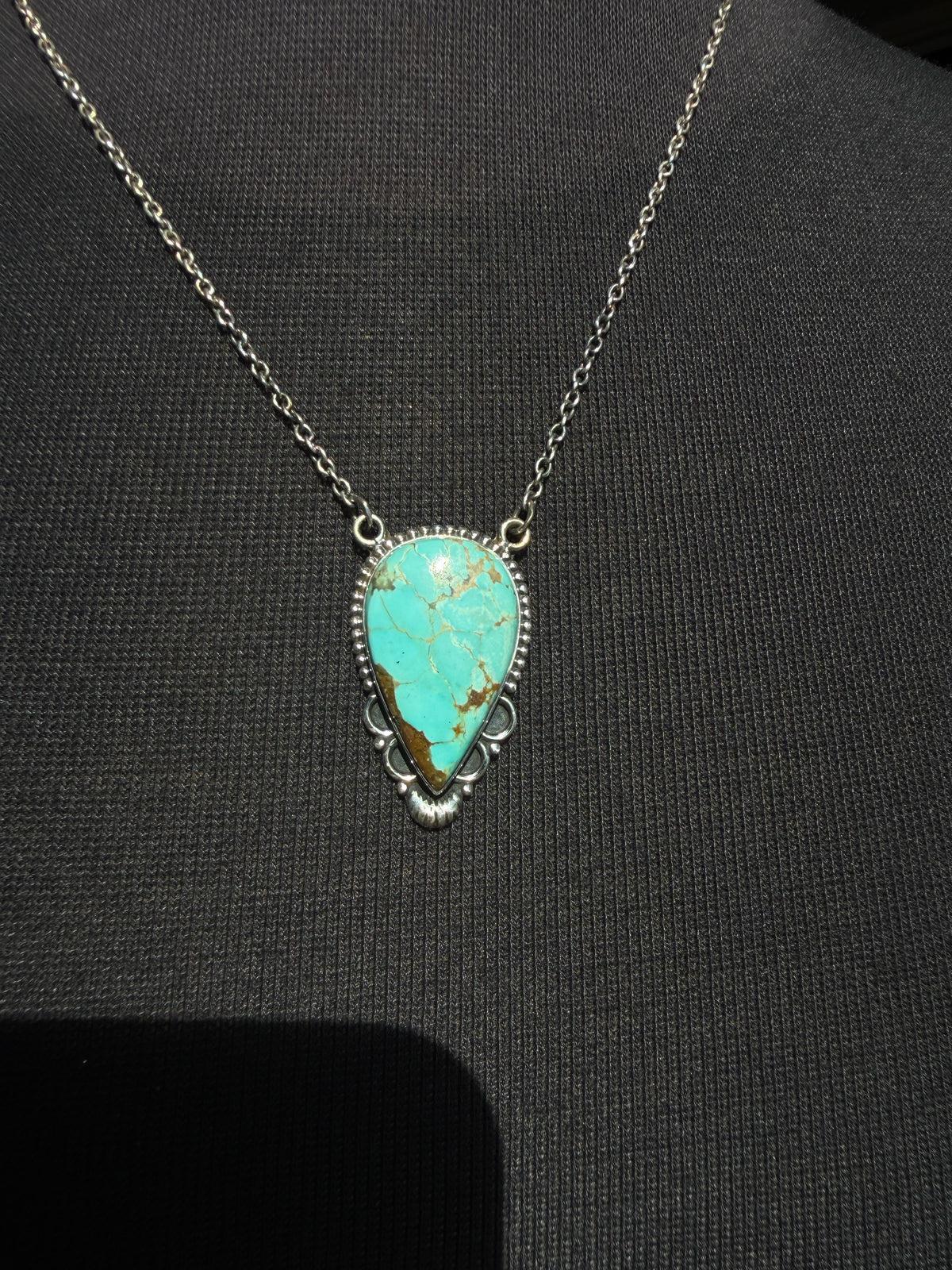 Mine 8 Turquoise Sterling Silver Necklace