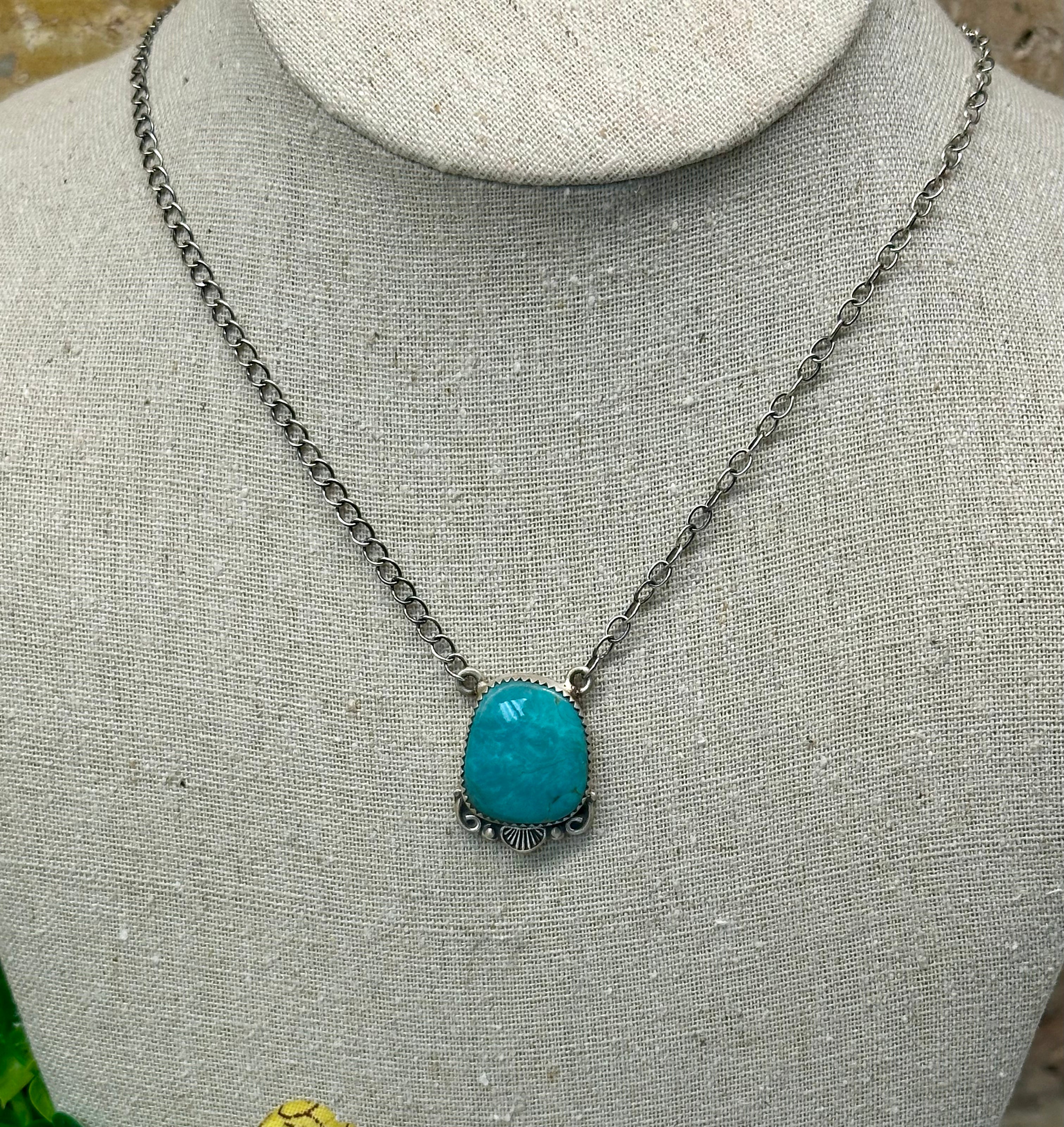 Kingman Turquoise Sterling Silver Necklace