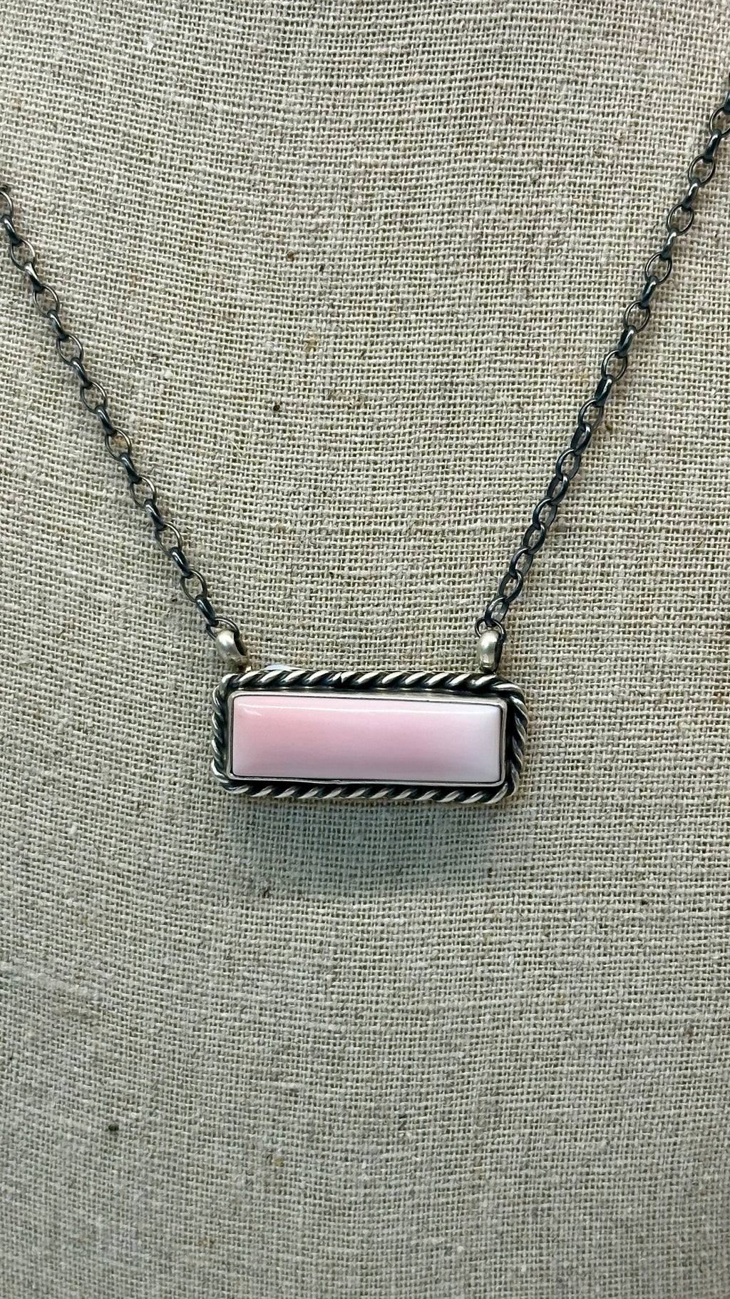Native Pink Conch large Bar Necklace