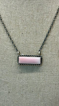 Native Pink Conch large Bar Necklace