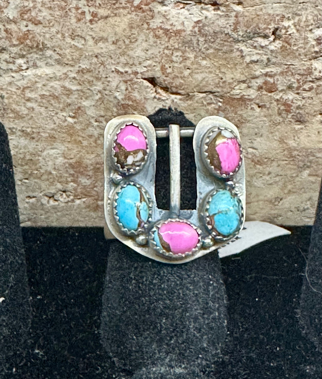 Sterling Silver Cotton Candy Buckle Ring