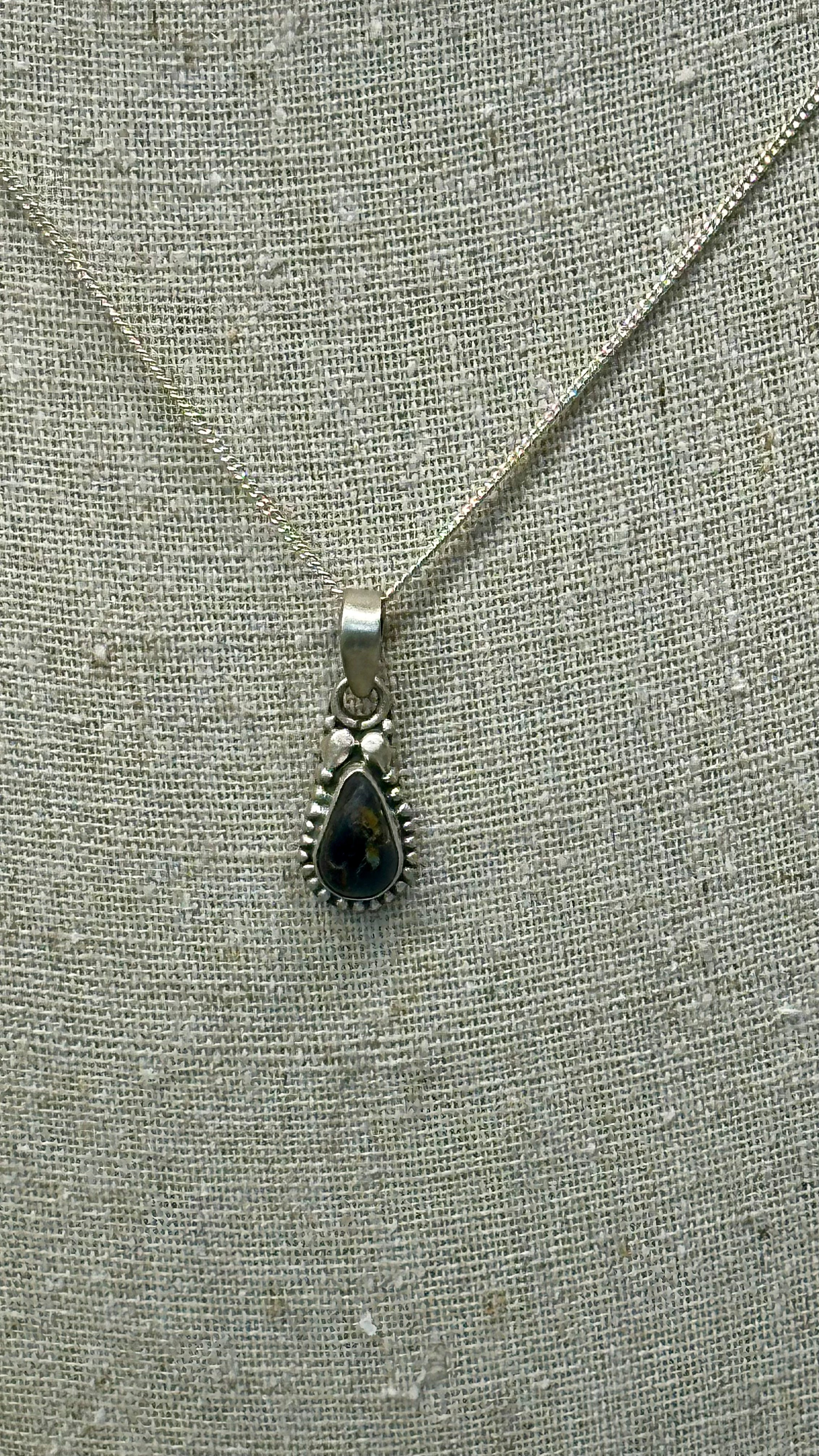 Small Sterling Silver BlackJack Necklace