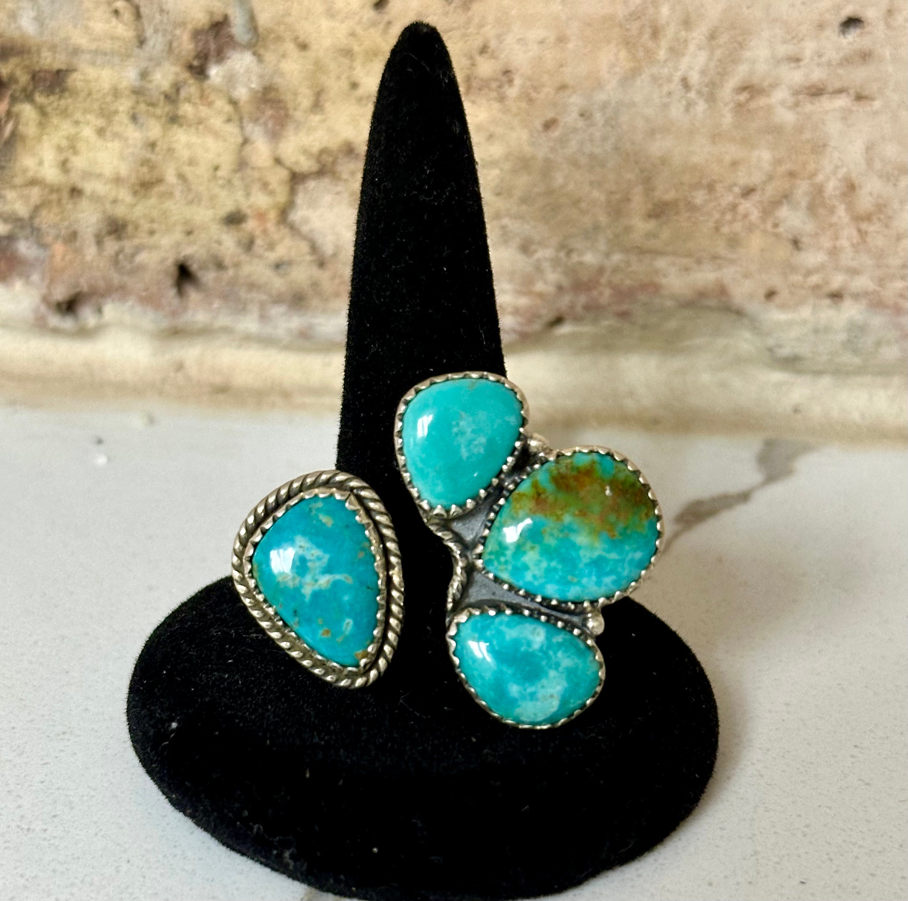 Sterling Silver Campitos Turquoise Floater Ring