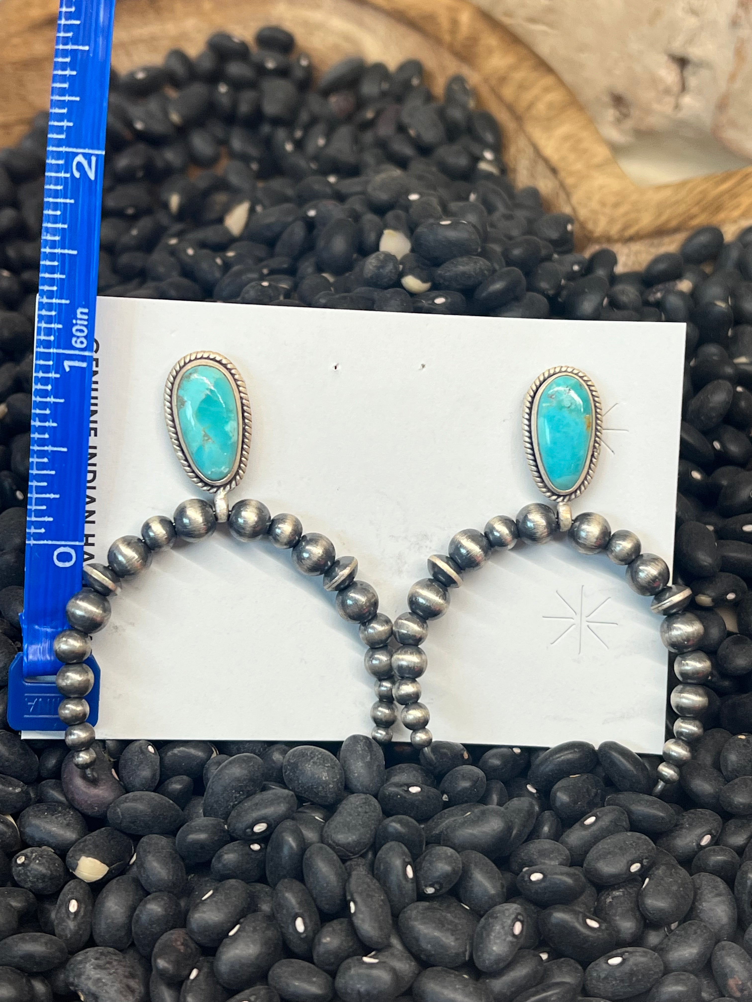 Kingman Turquoise Naja Earrings