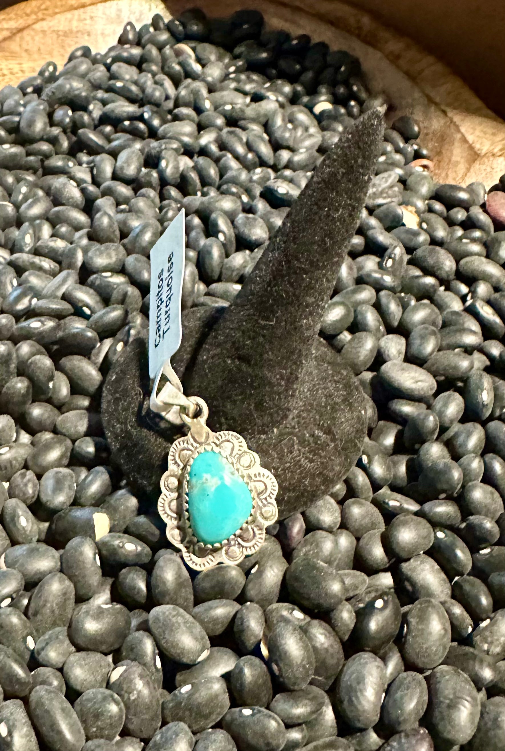 Sterling Silver Campitos Turquoise Pendant
