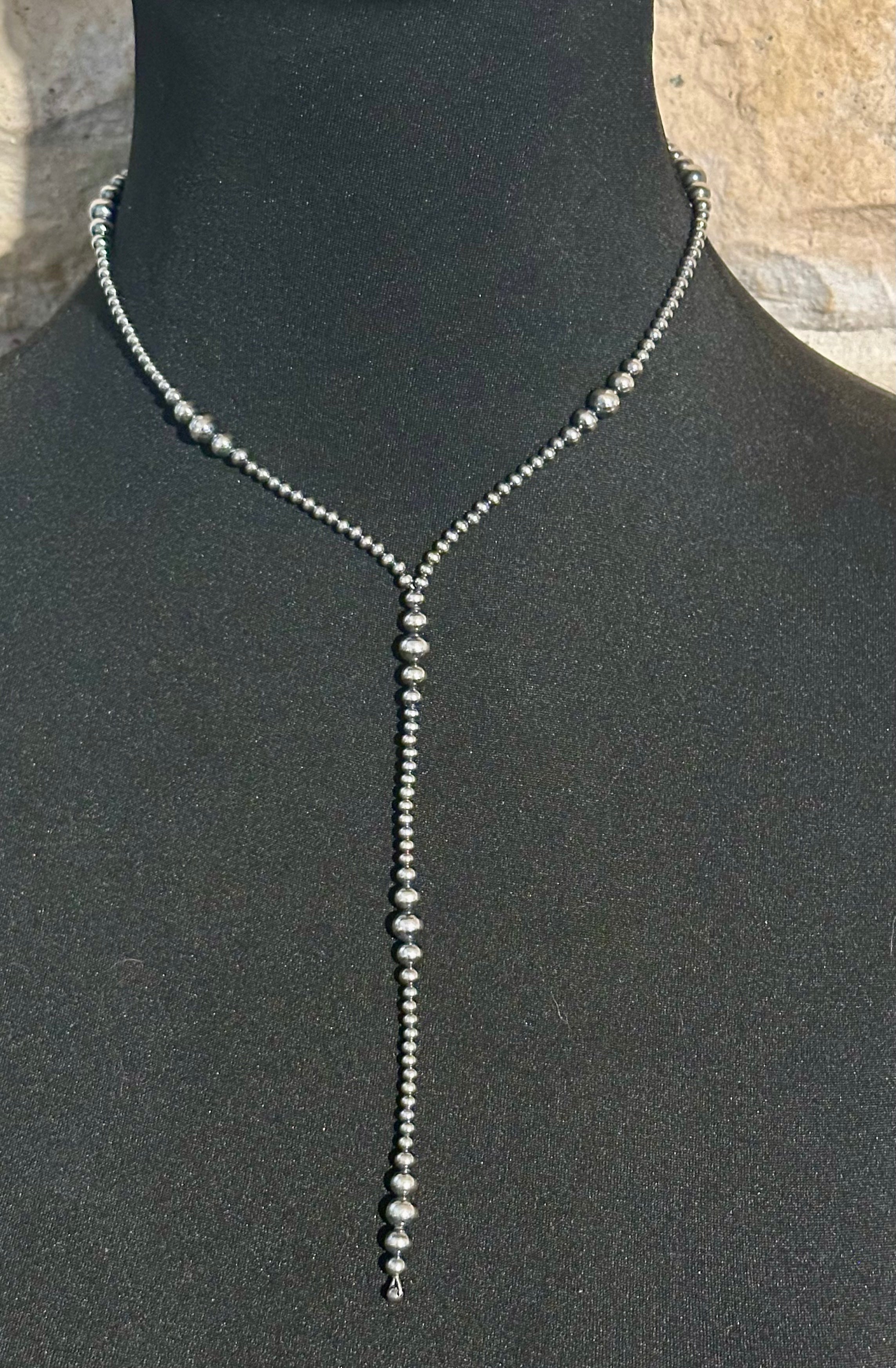 Desert Pearl Sterling Silver 18" Lariat Necklace