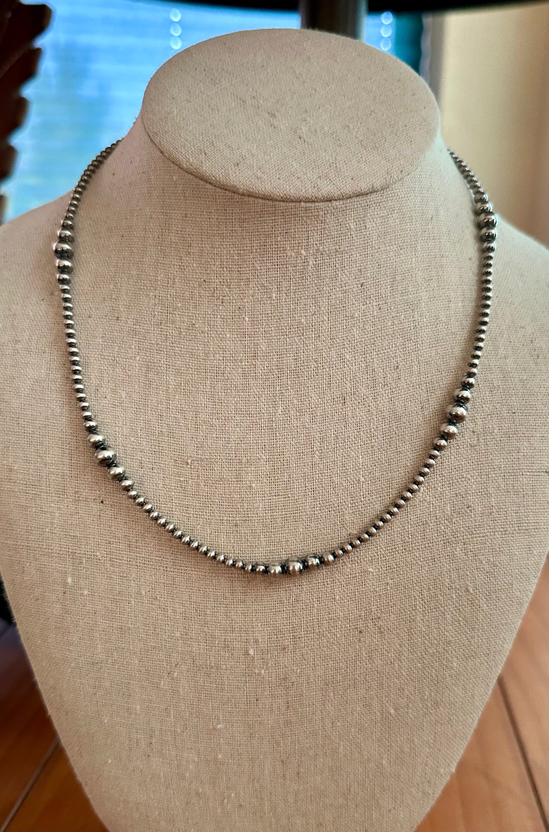 Desert Pearl Sterling Silver Graduated Necklace