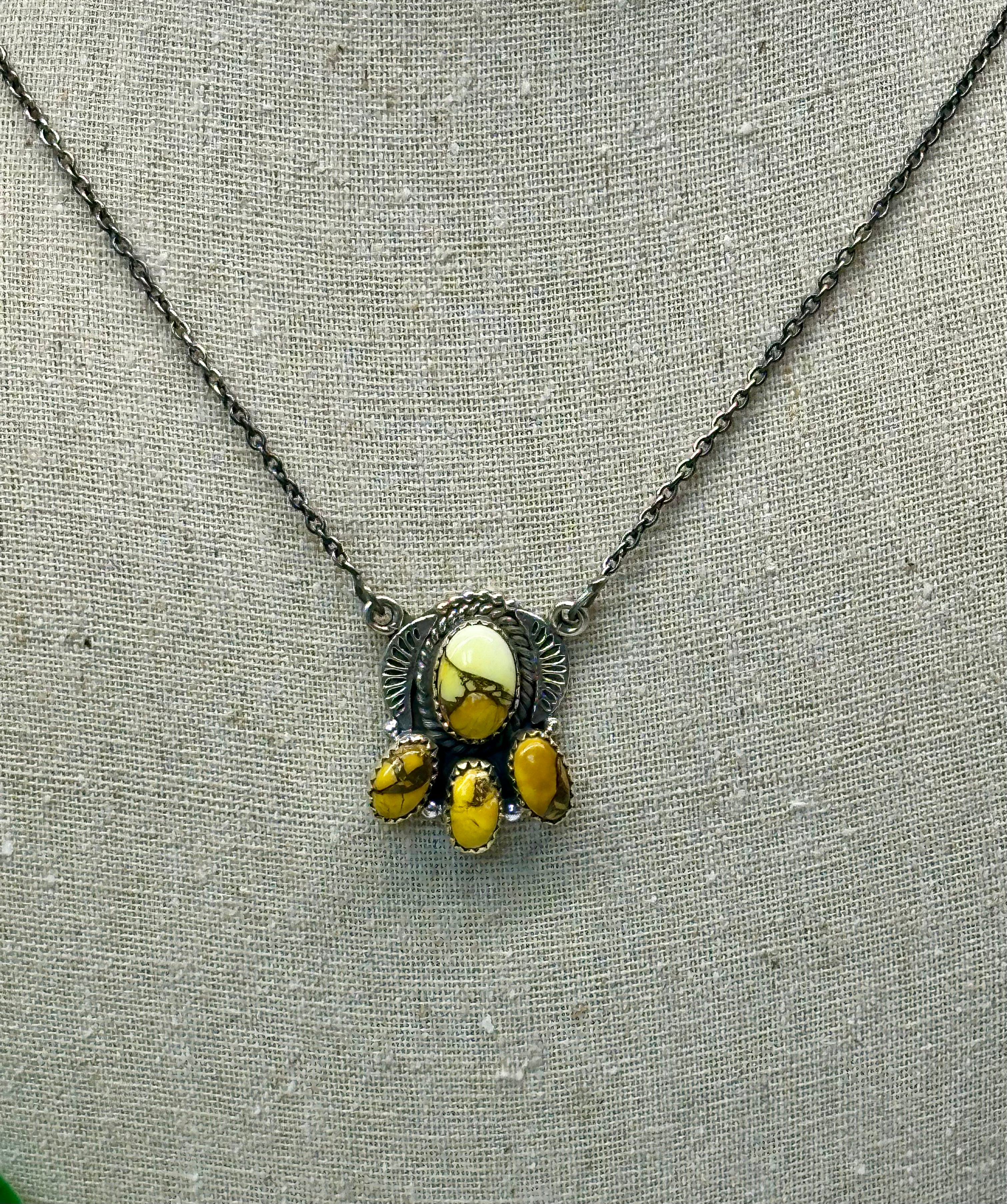 Sterling Silver Honey Dahlia Necklace